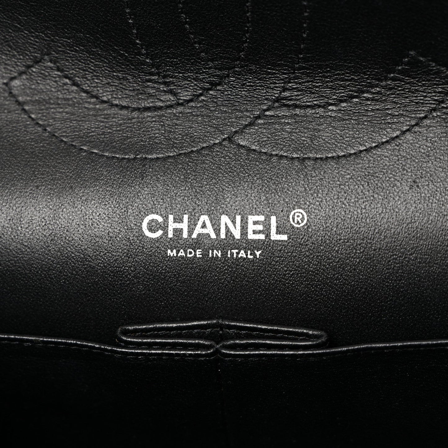 Patent Quilted Jumbo Double Flap Black