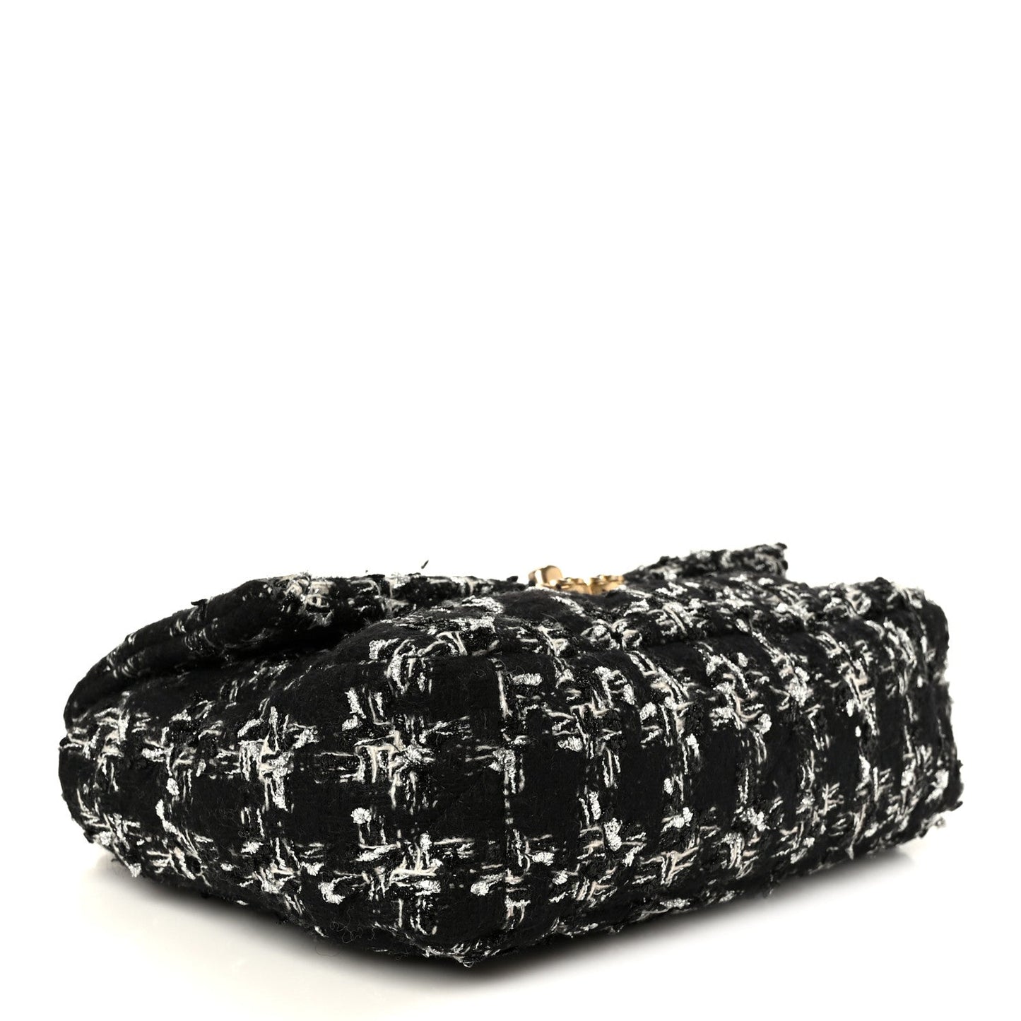 Tweed Quilted Medium Chanel 19 Flap Black Silver Ecru