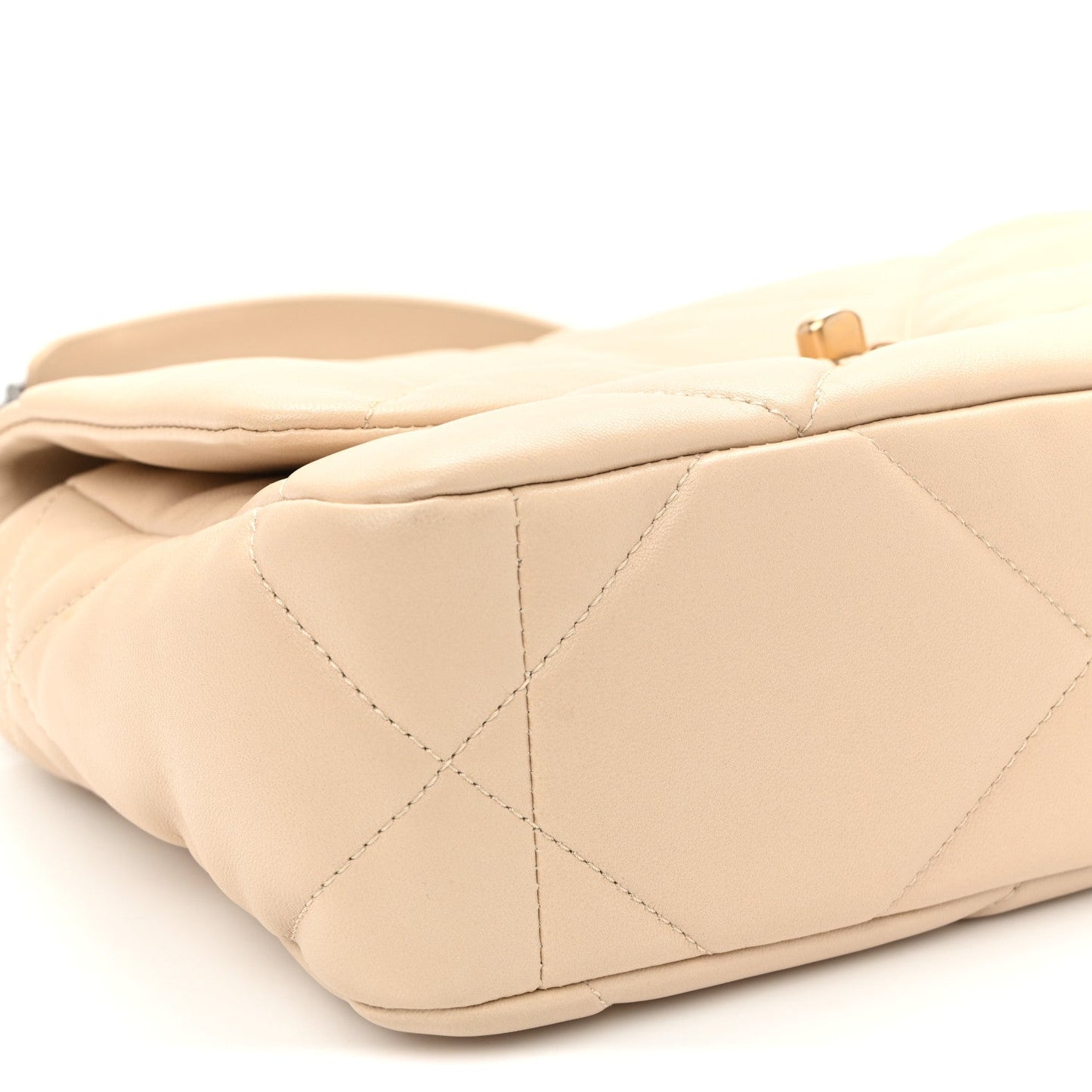 Lambskin Quilted Medium Chanel 19 Flap Beige
