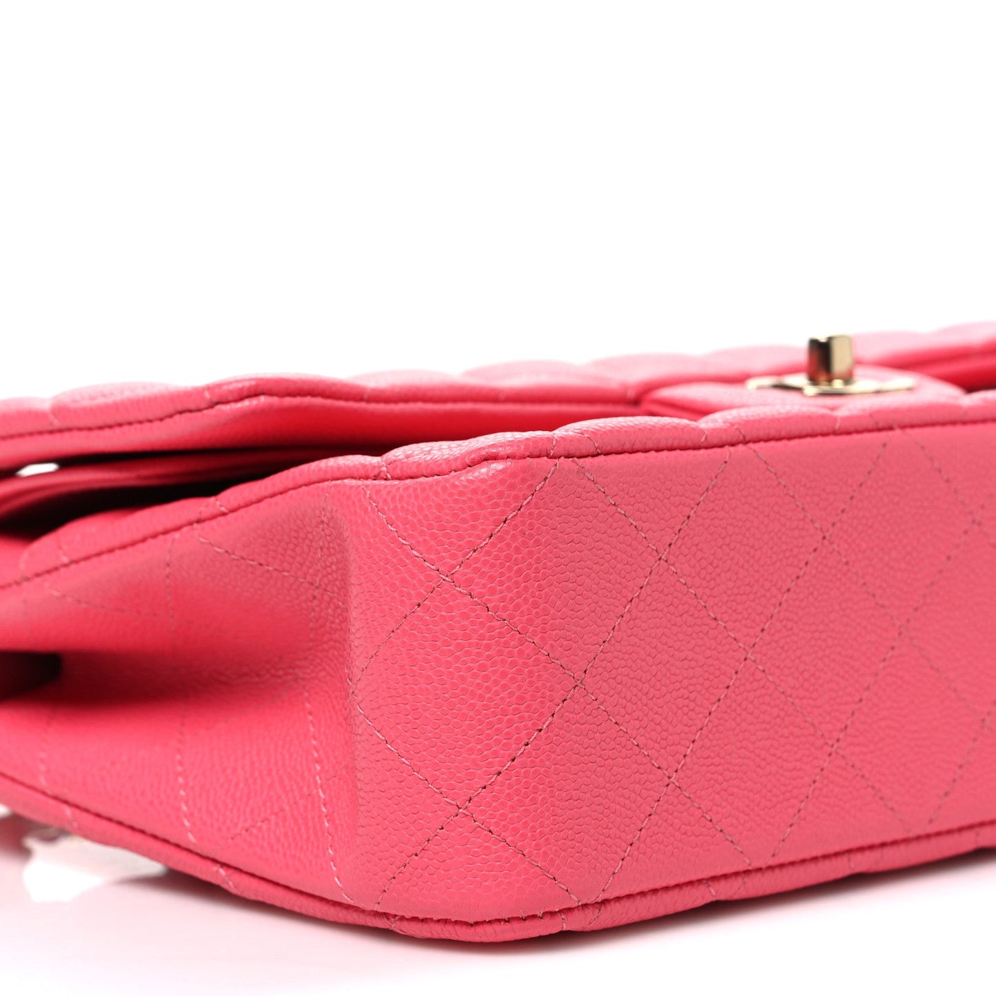 Caviar Quilted Medium Double Flap Pink