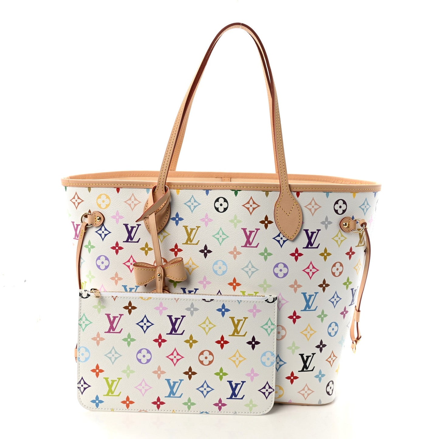 LV X TM Monogram Multicolor Neverfull MM White