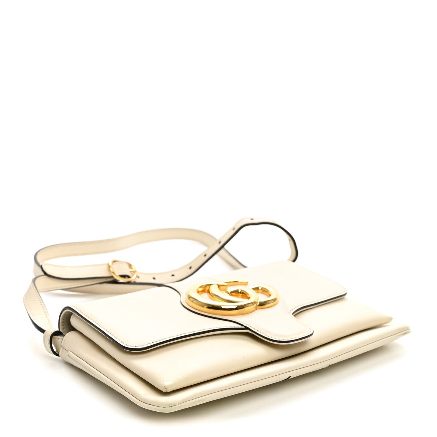 Calfskin Small Arli Flap Shoulder Bag Mystic White