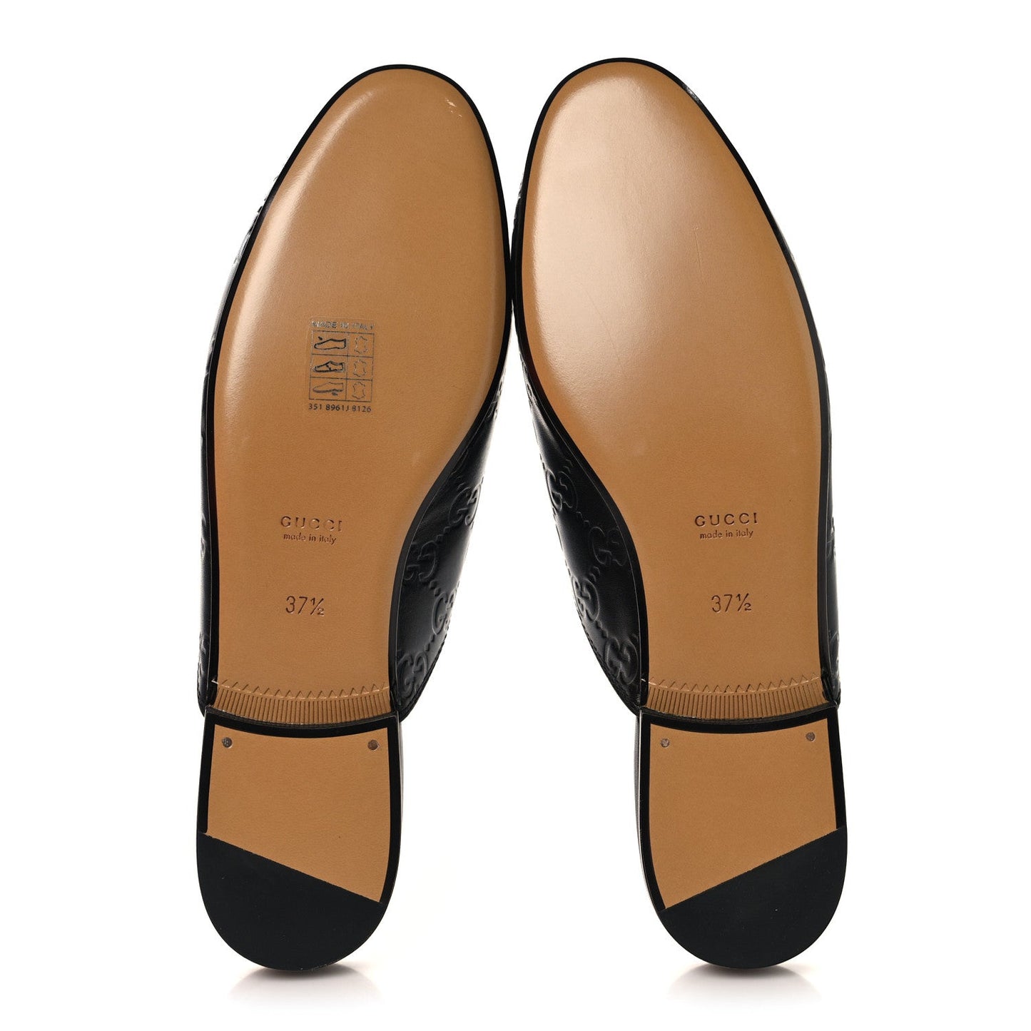 Glamour Calfskin Guccissima Womens Princetown Slippers 37.5 Black