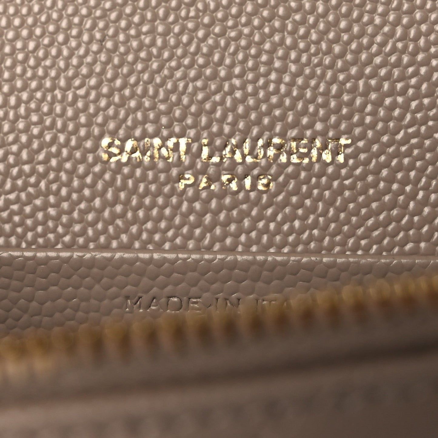 Grain De Poudre Matelasse Chevron Monogram Envelope Chain Wallet Dark Beige