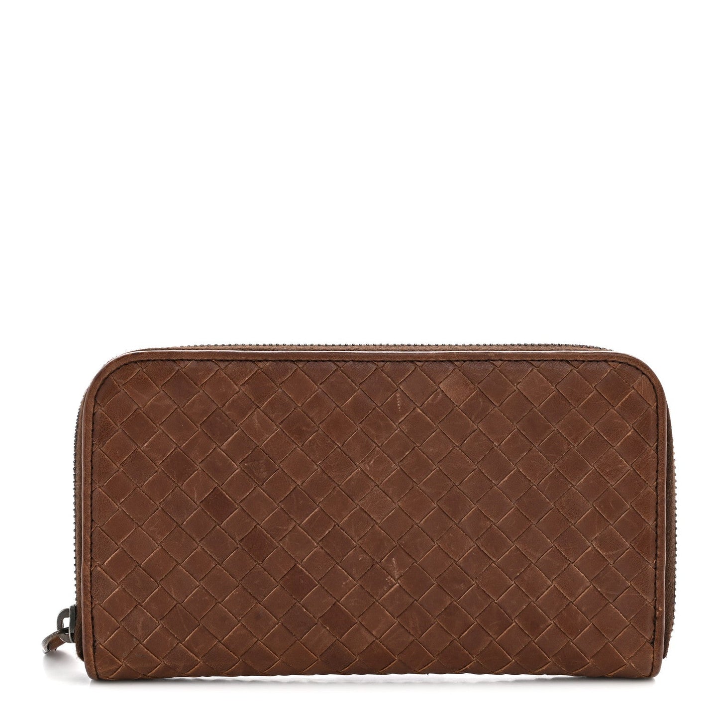 Nappa Intrecciato Zip Around Wallet Brown
