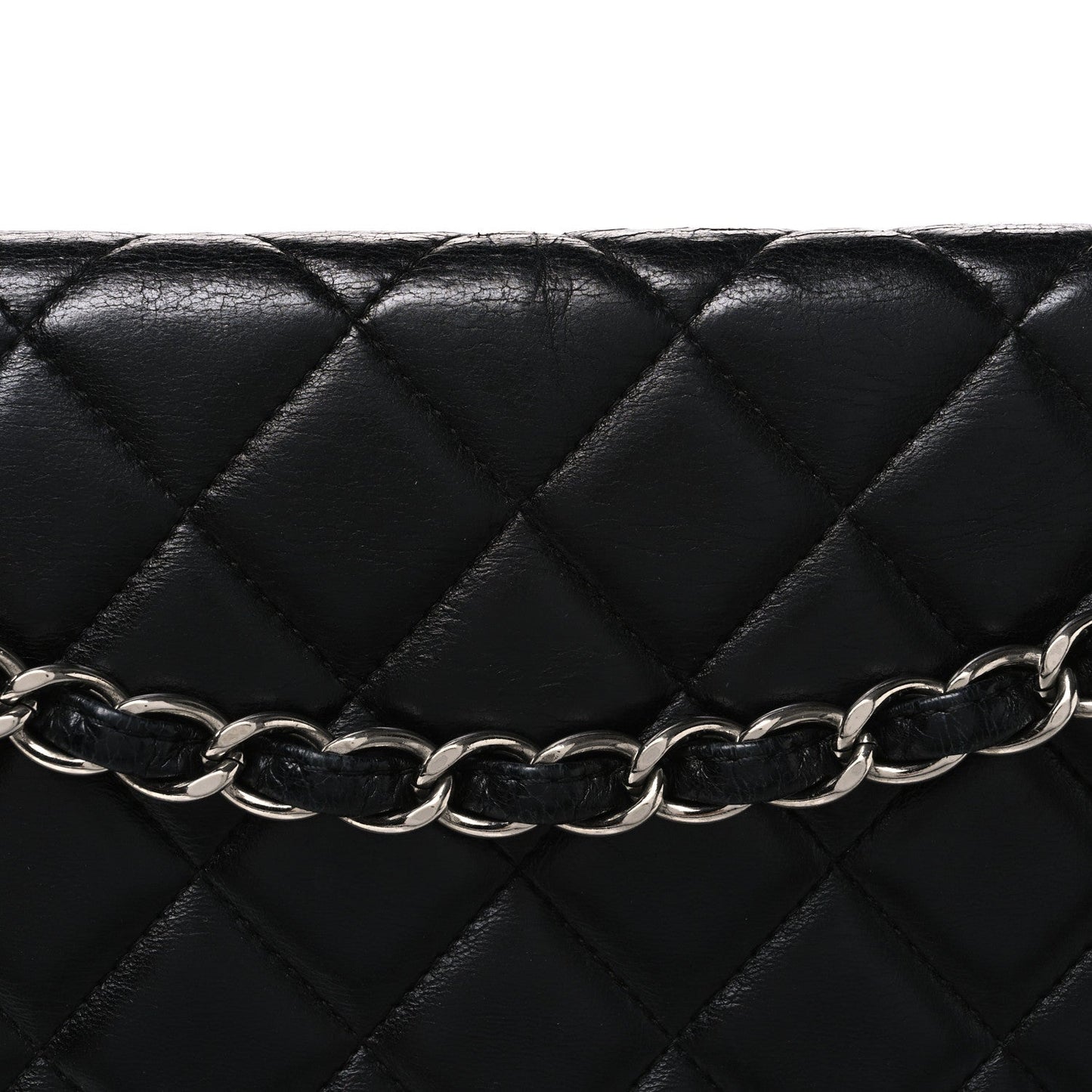 Lambskin Quilted Maxi Double Flap Black
