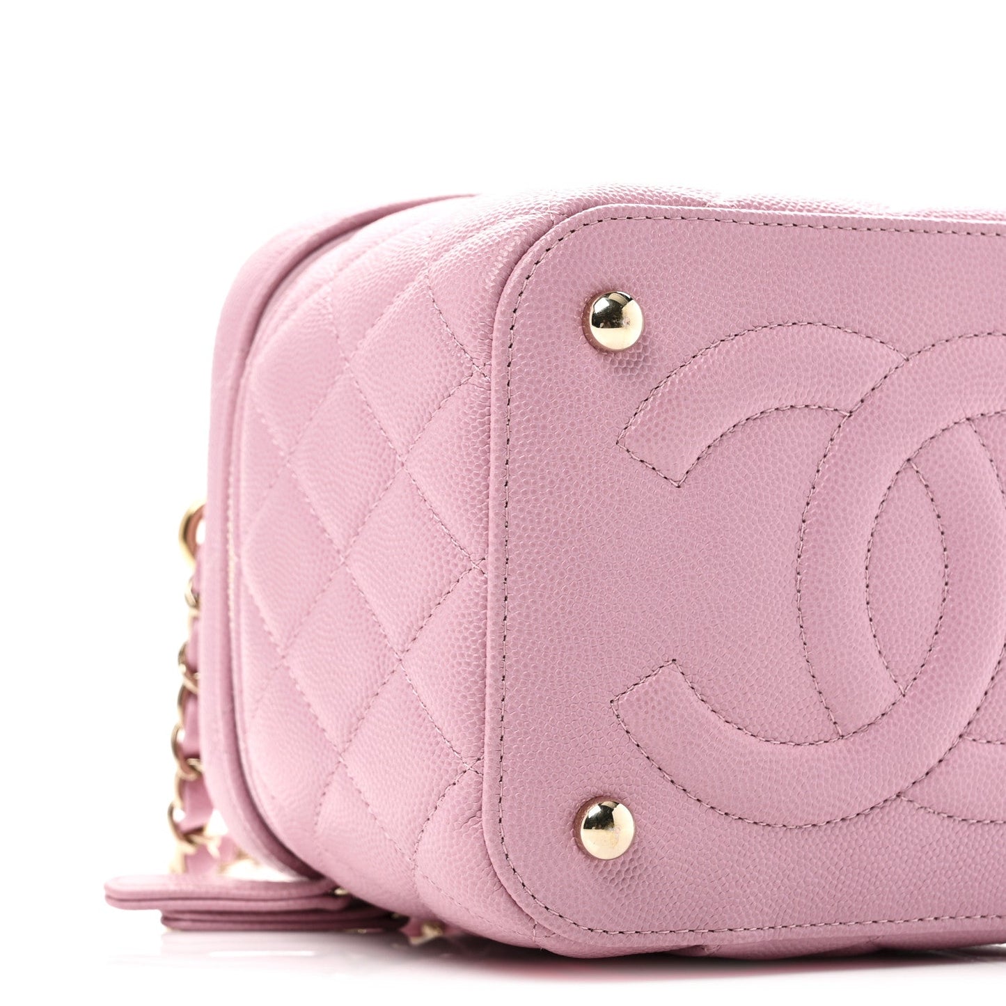Caviar Quilted Small CC Vanity Case Pink