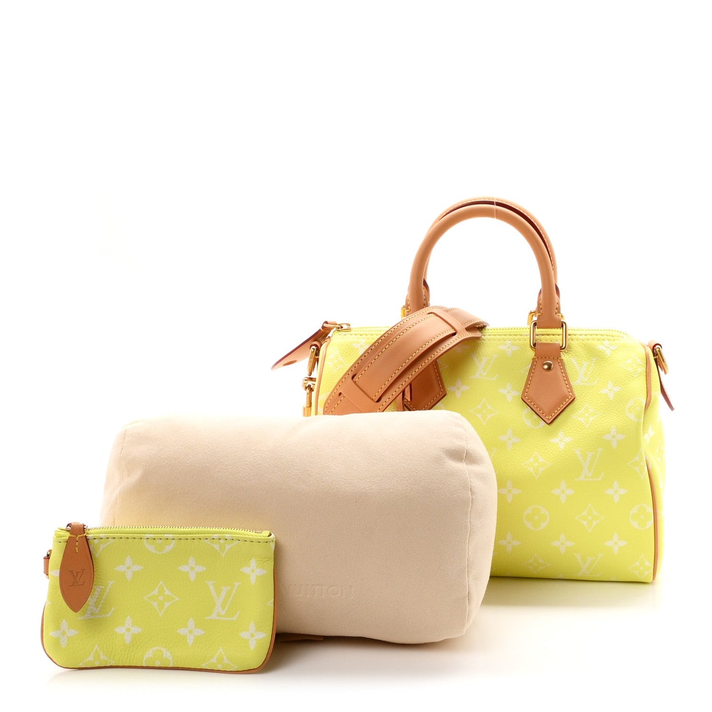 Calfskin Monogram Speedy P9 Bandouliere 25 Lemonade Yellow