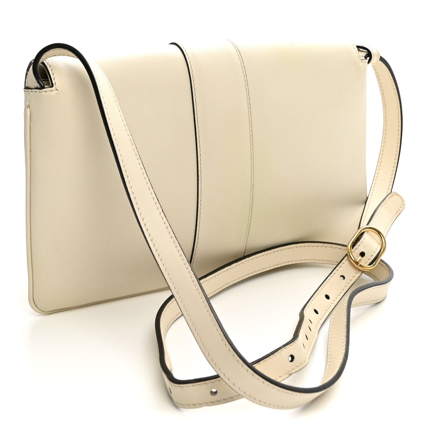 Calfskin Small Arli Flap Shoulder Bag Mystic White