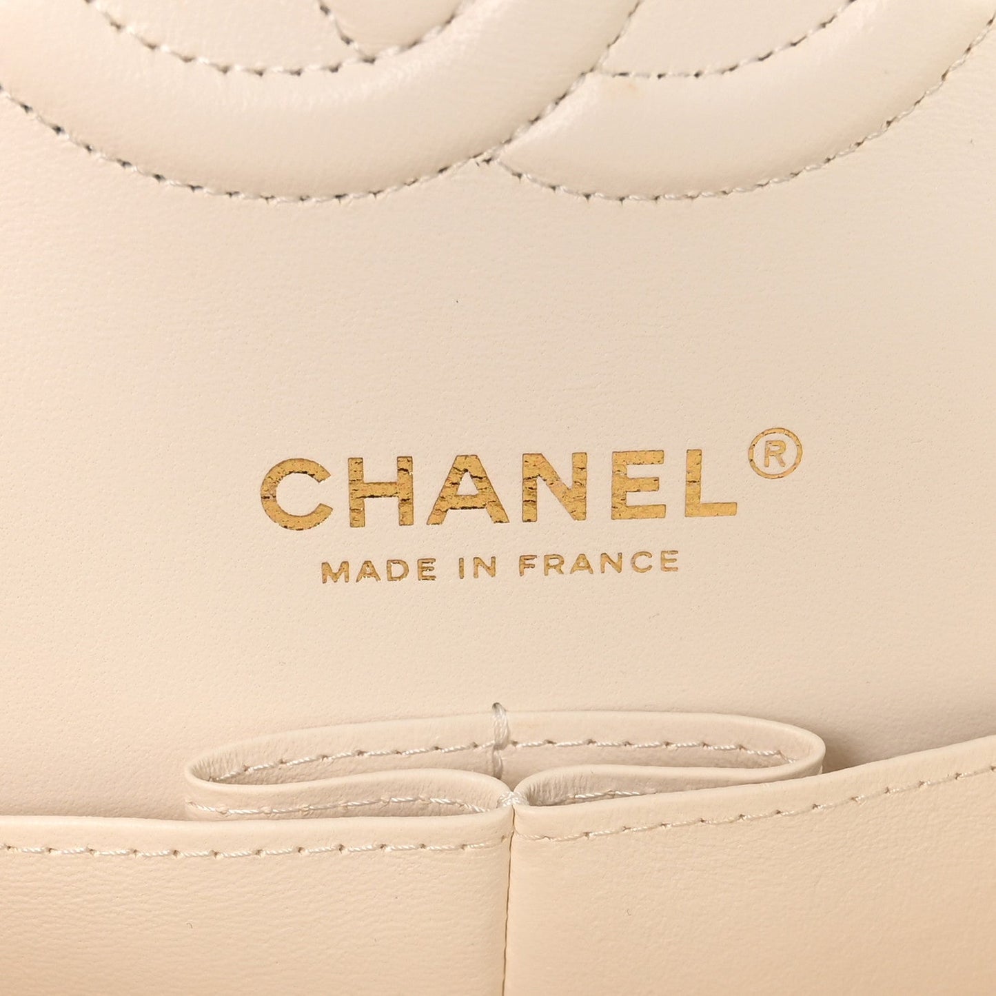 Caviar Quilted Medium Double Flap White