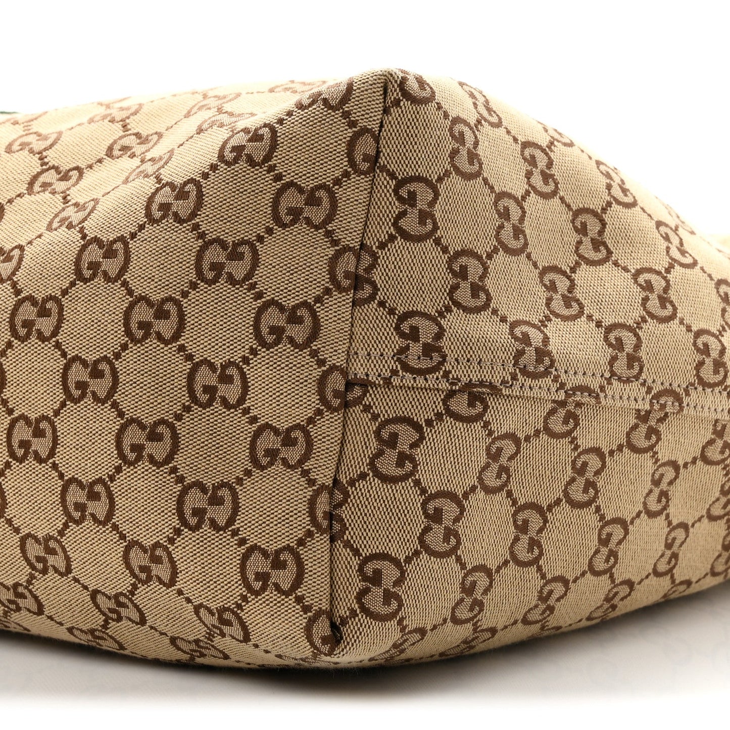 GG Monogram Web Large Giglio Tote Beige Brown
