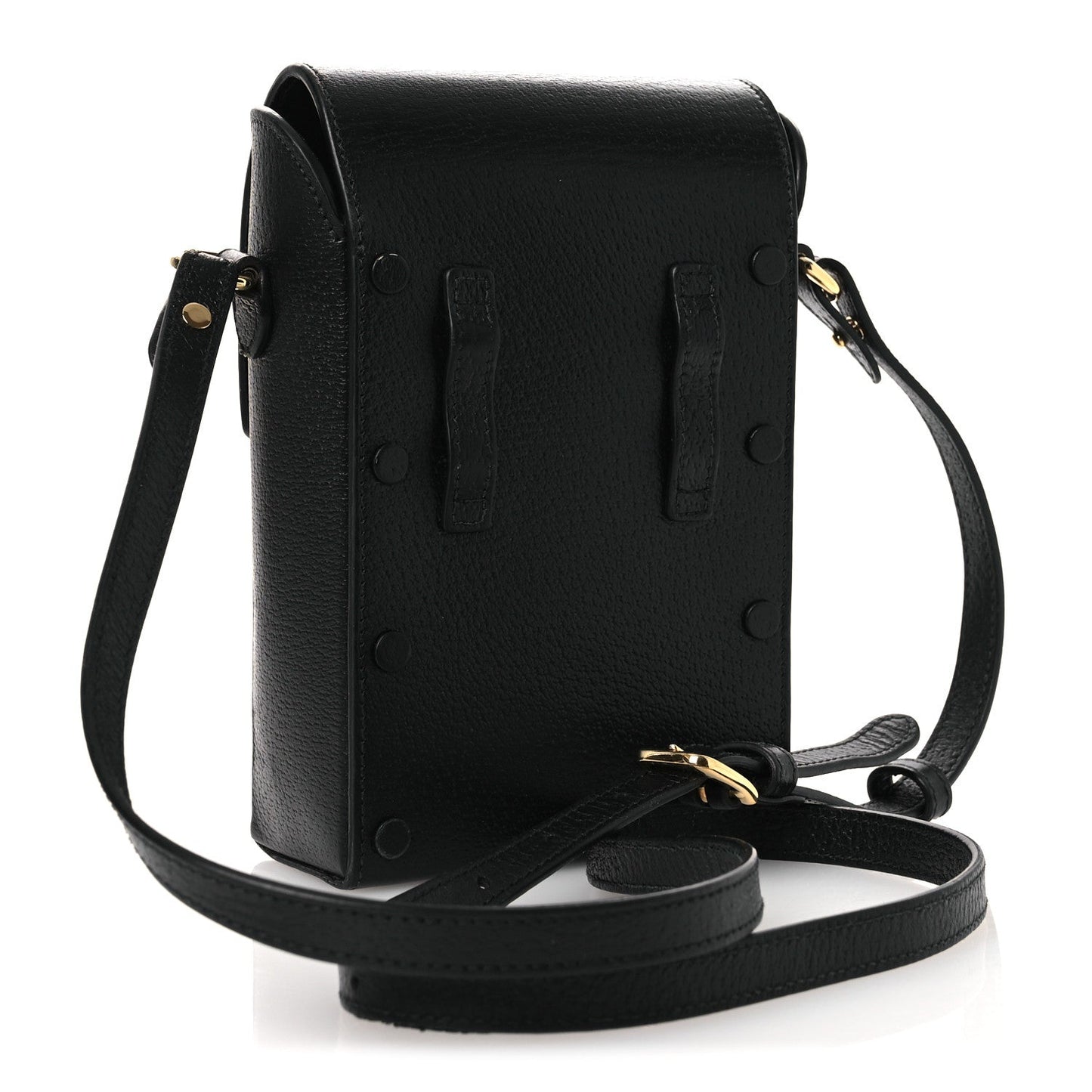 Dollar Calfskin Vertical Horsebit 1955 Crossbody Bag Black