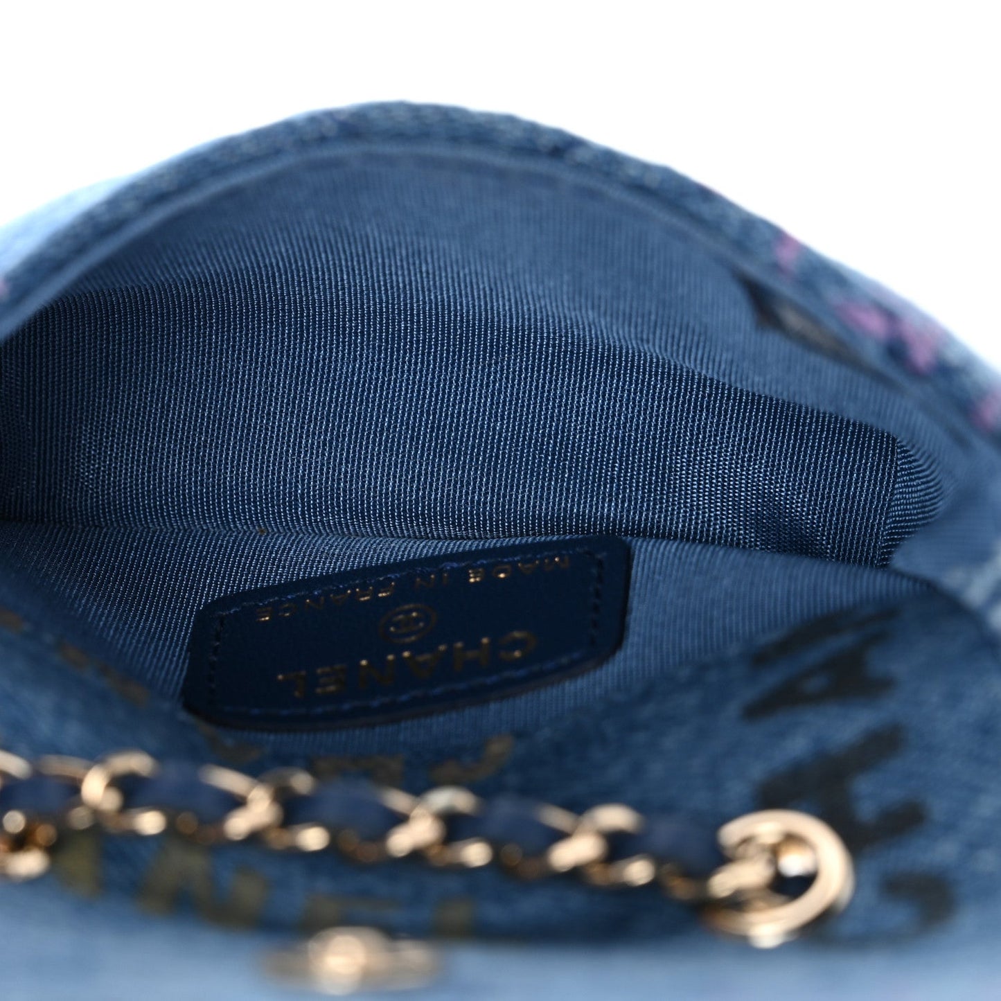 Denim Quilted Denim Mood Clutch With Chain Blue Multicolor