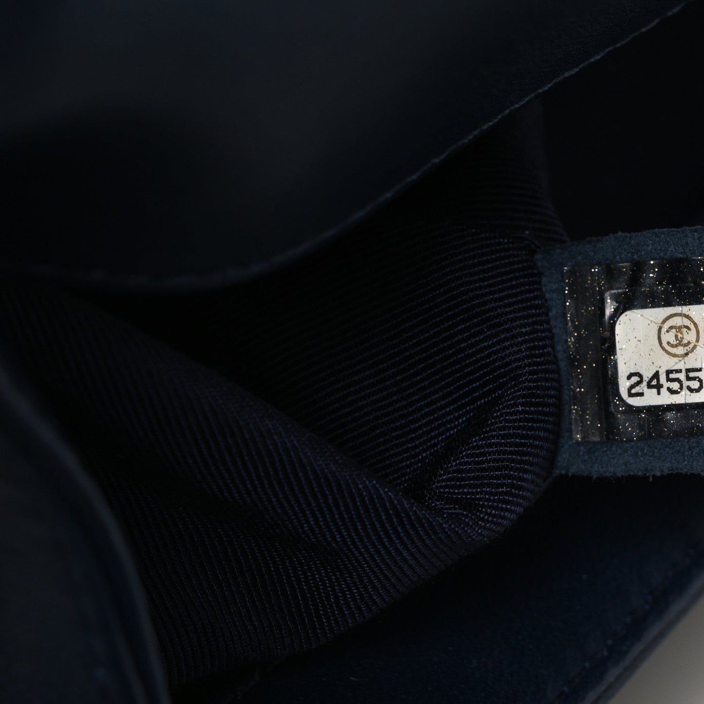 Lambskin Quilted Medium Boy Flap Dark Navy