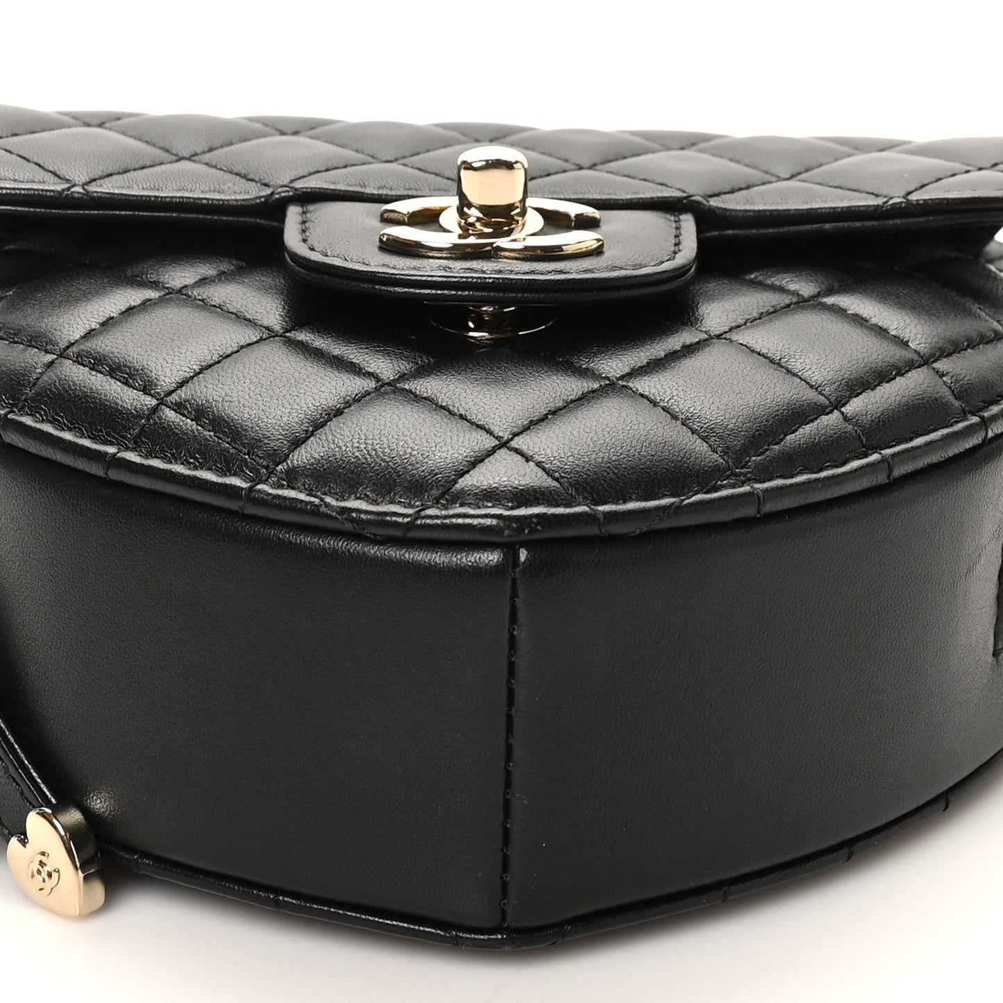 Lambskin Quilted CC In Love Heart Bag Black