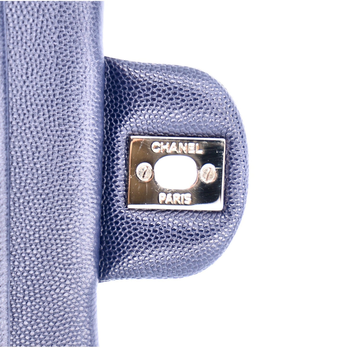 Caviar Quilted Small Double Flap Navy