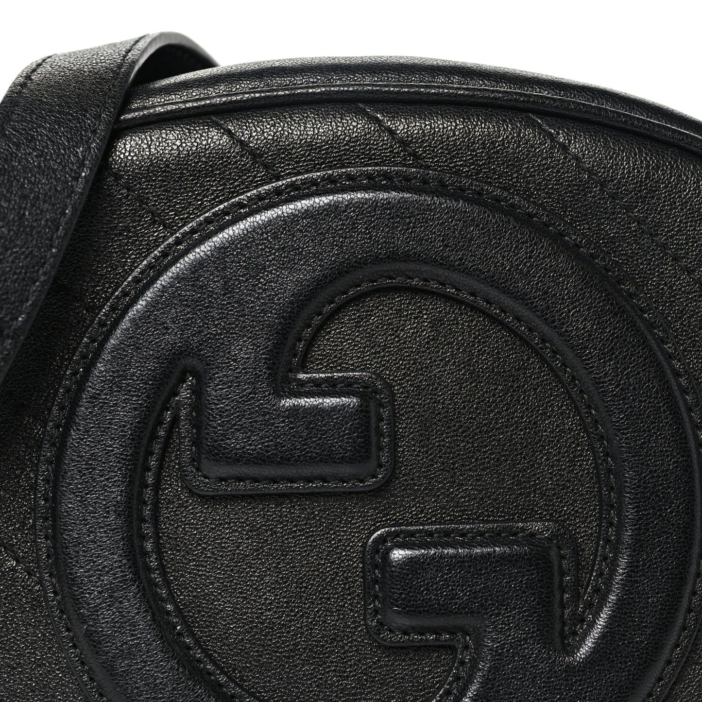 Sakai Be Green Calfskin Diagonal Stitched Mini Blondie Shoulder Bag Black