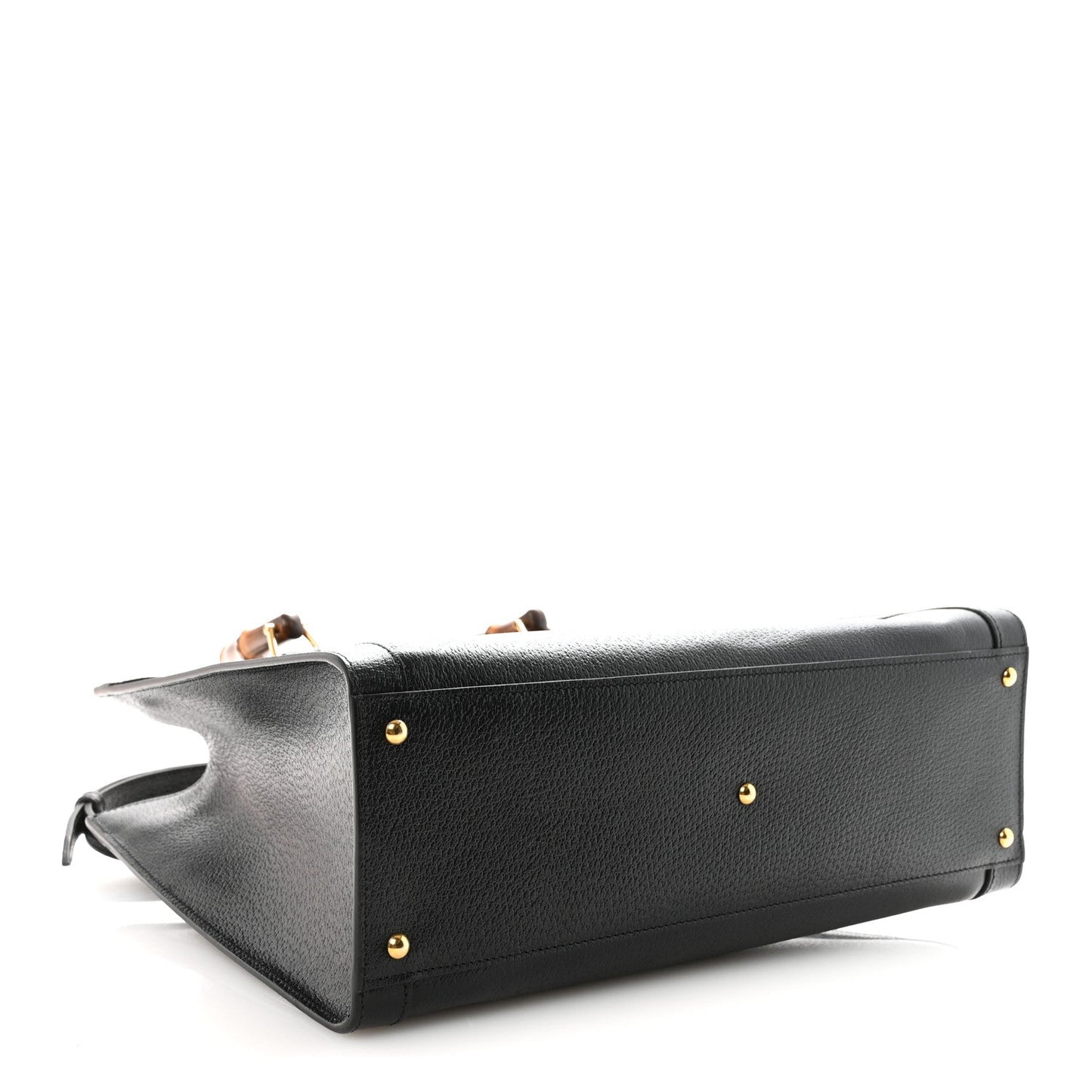 Textured Dollar Calfskin Web Medium Diana Tote Bag Black Dusty Grey
