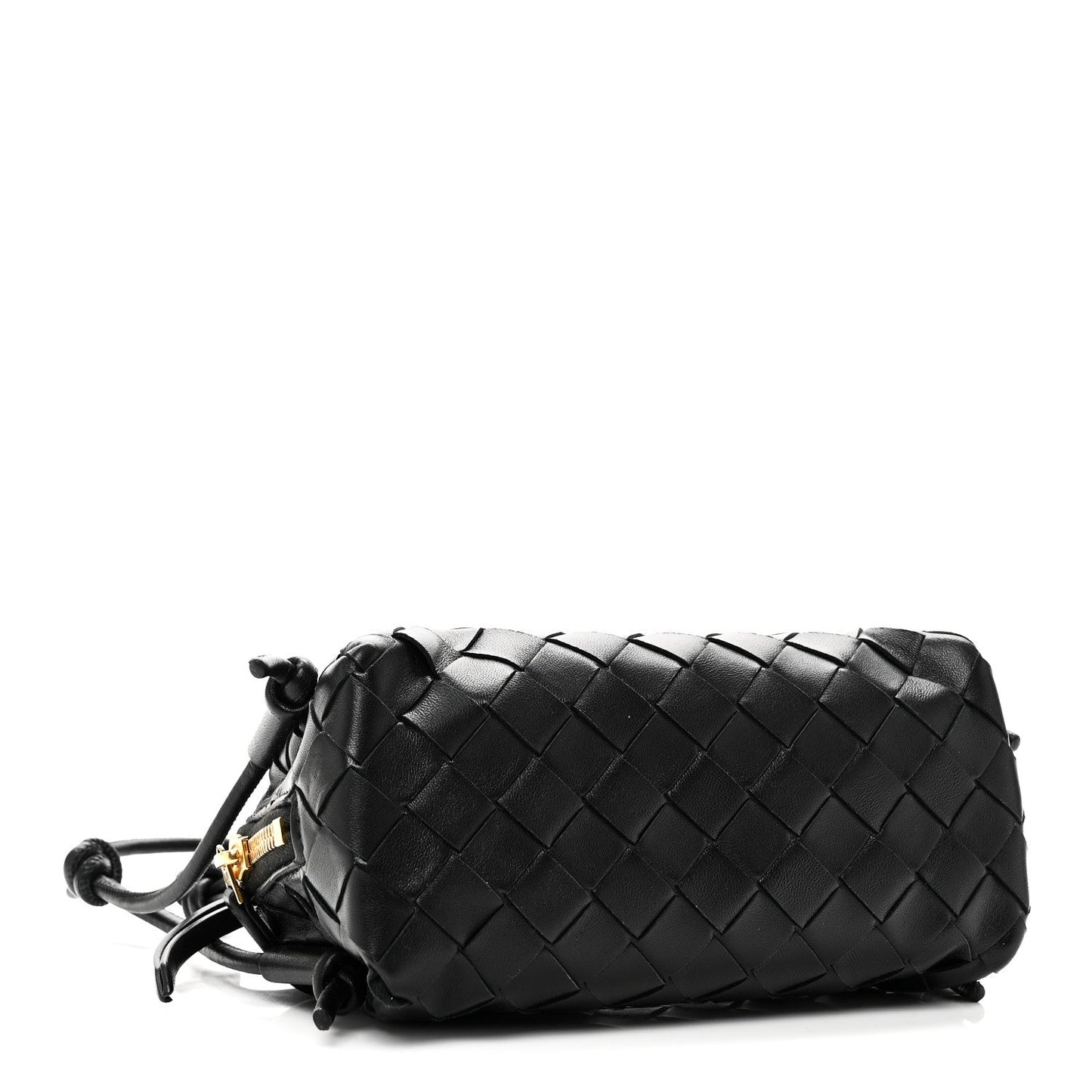 Calfskin Intrecciato Small Loop Top Handle Black