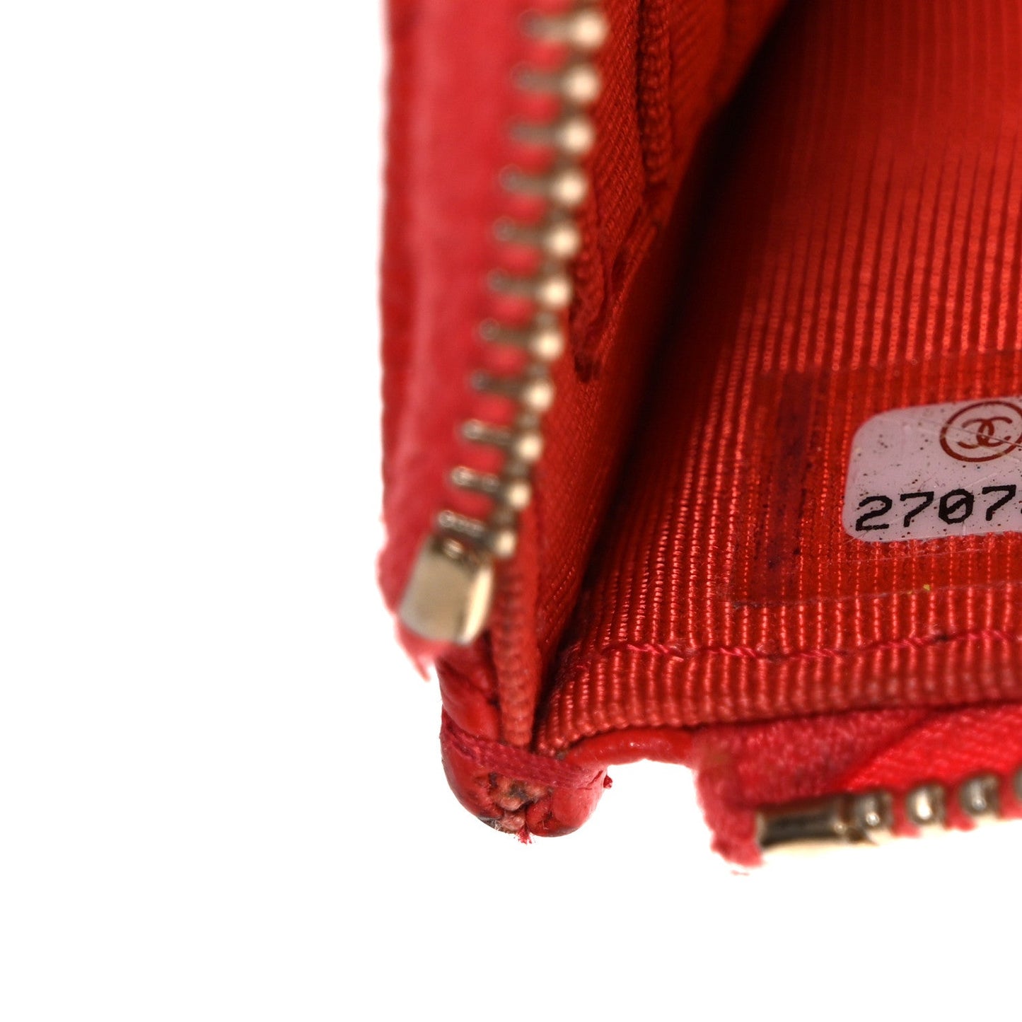 Caviar Quilted Classic Zip Pouch Red