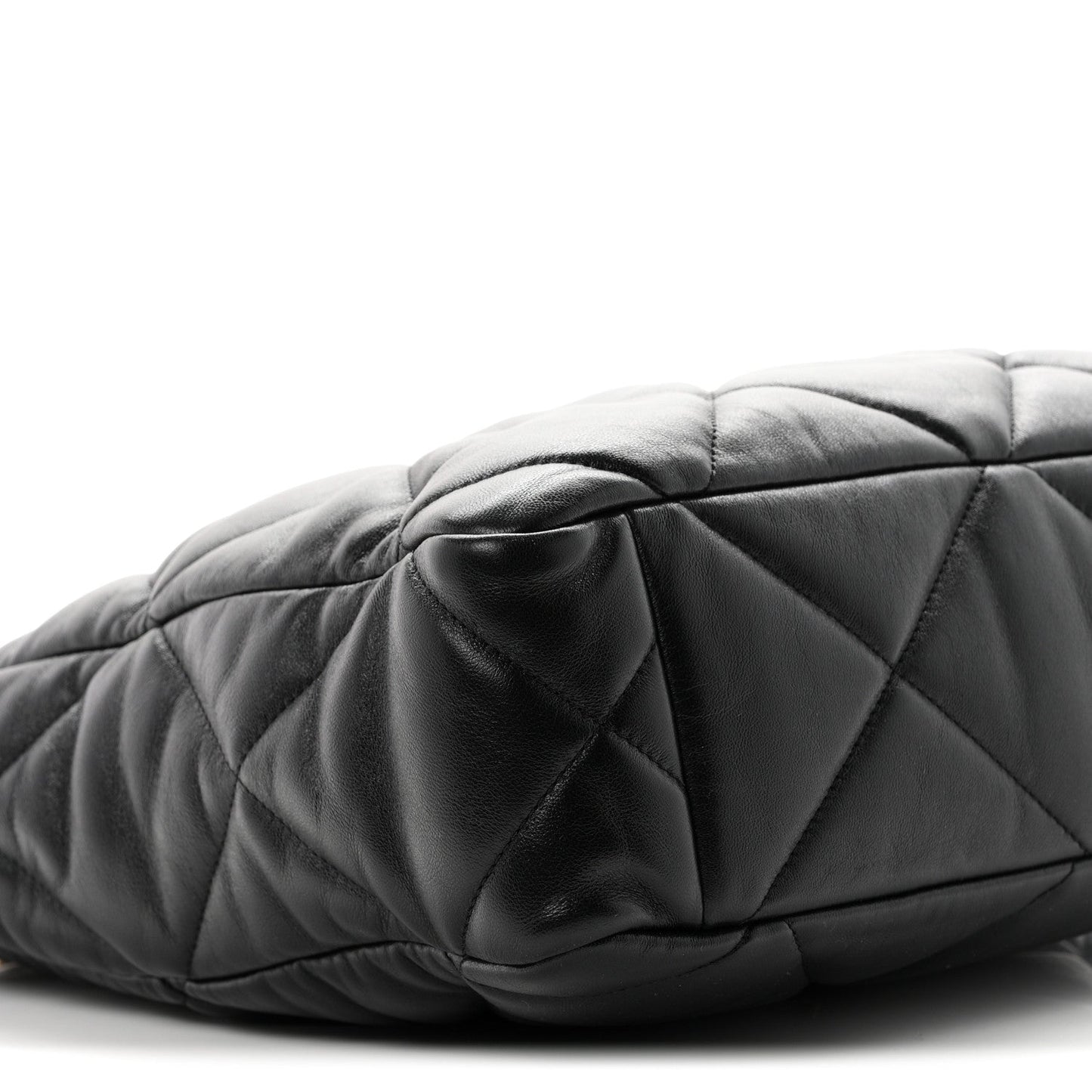 Lambskin Quilted Chanel 19 Shopping Bag Black