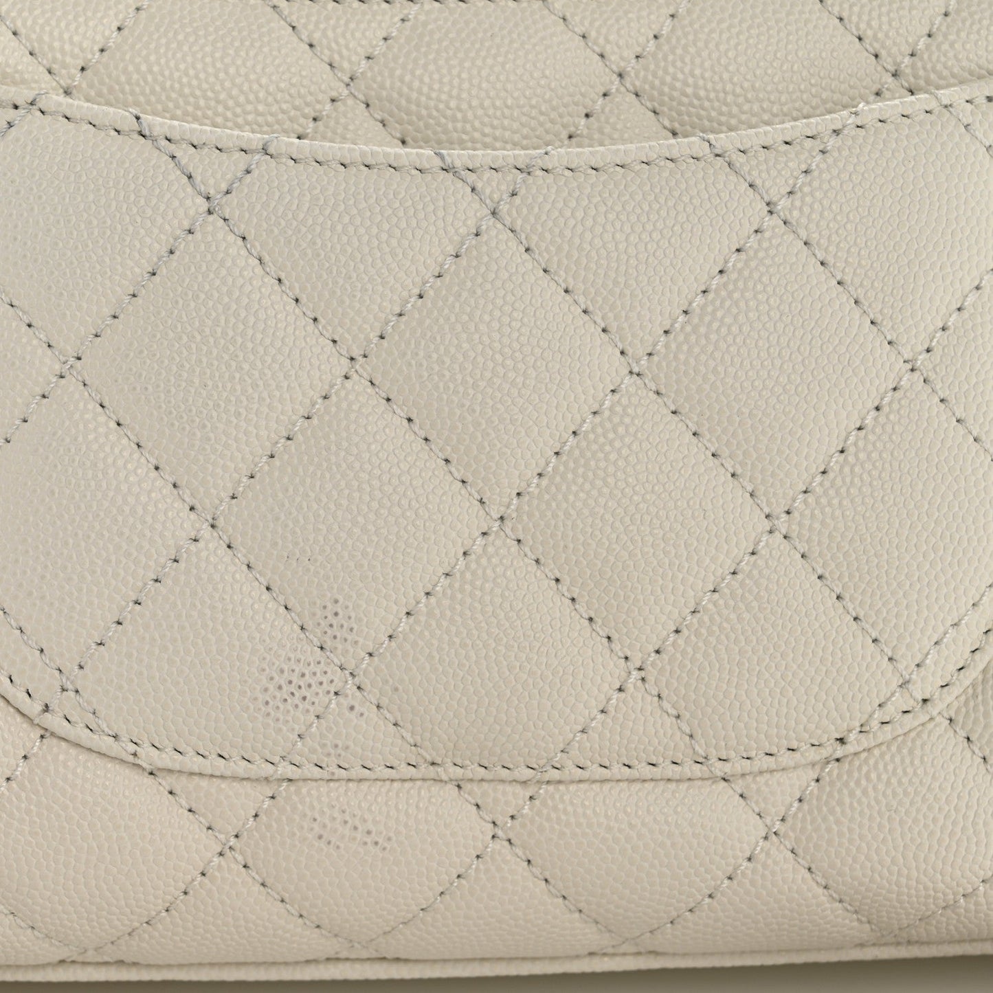 Caviar Quilted Mini Coco Handle Flap White