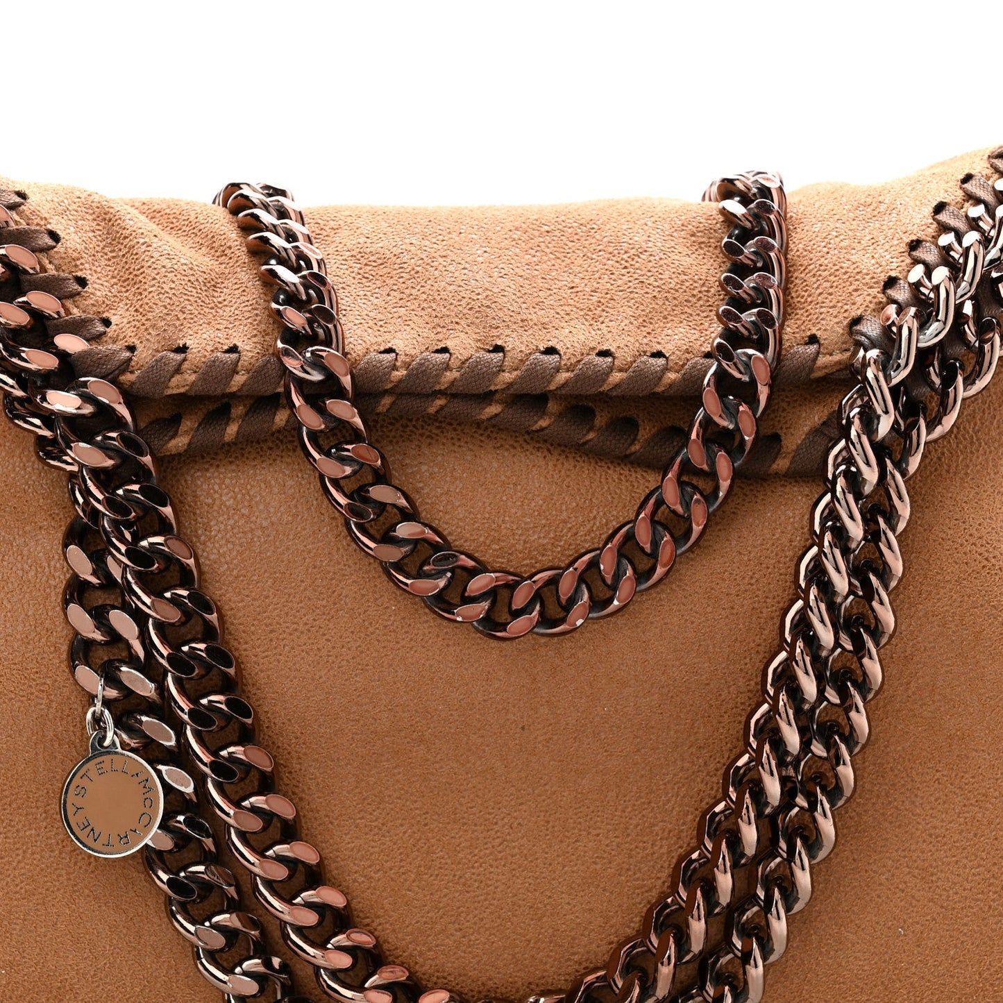 Shaggy Deer Mini Falabella Fold Over Tote Camel