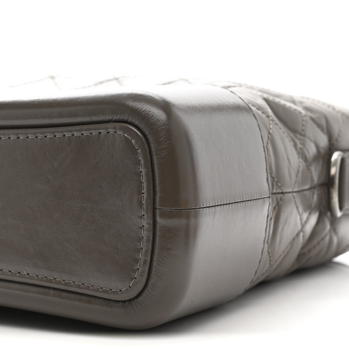 Aged Calfskin Quilted Medium Gabrielle Hobo Grey