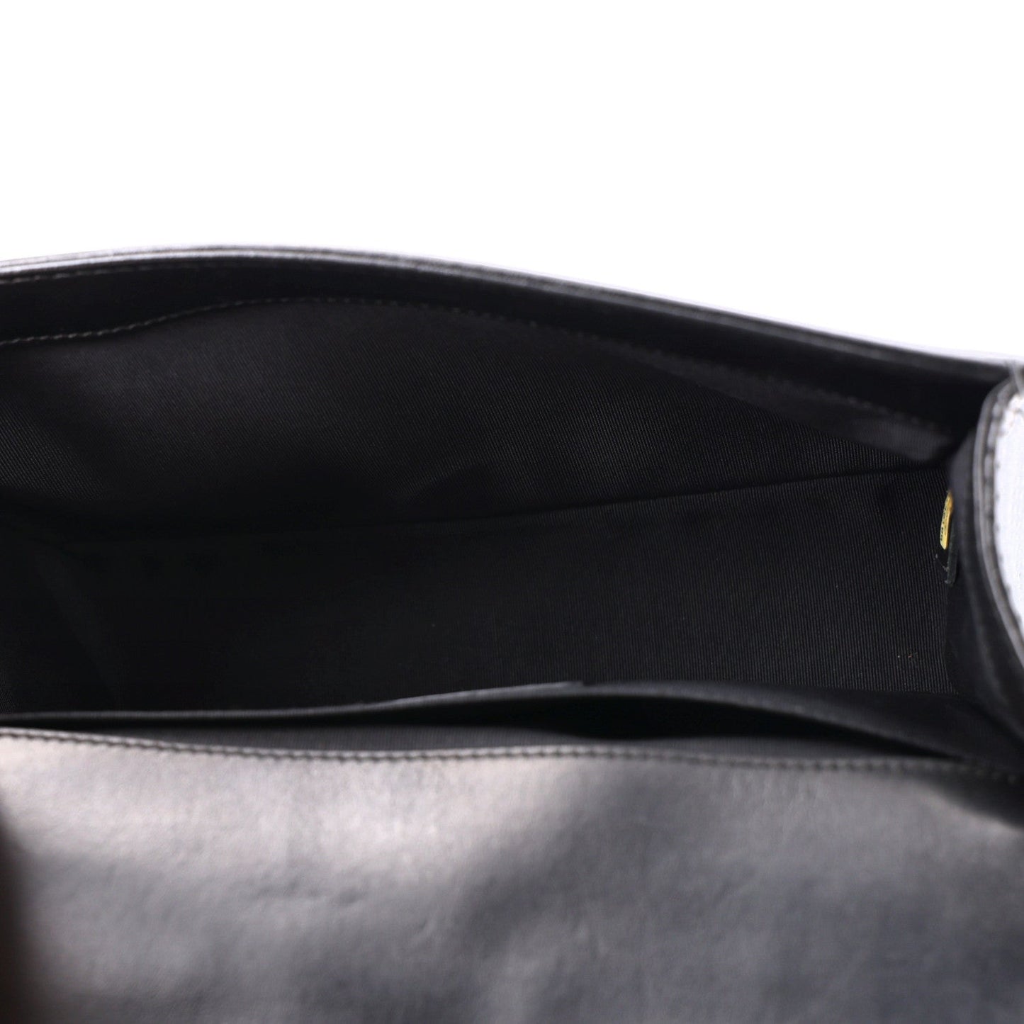 Lambskin Perforated Medium Boy Flap Black