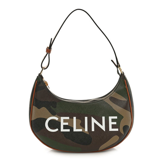 Canvas Calfskin Camouflage Ava Logo Triomphe Shoulder Bag Khaki