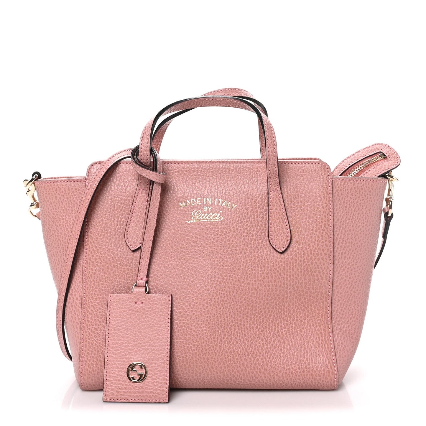Dollar Calfskin Mini Swing Top Handle Bag Soft Pink