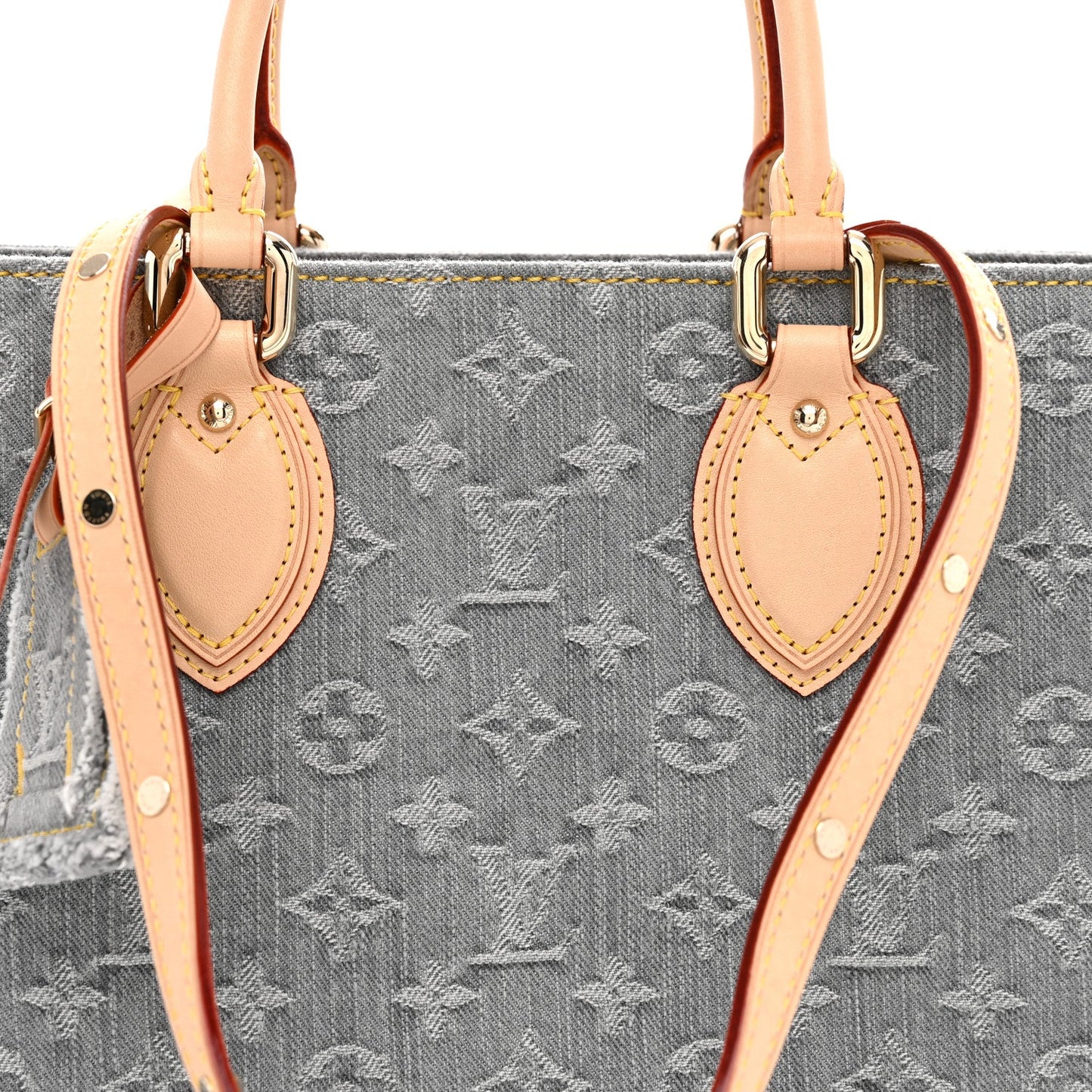 Monogram Denim Onthego MM Washed Gray