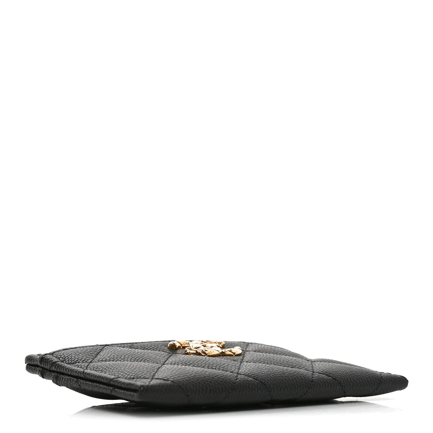 Caviar Quilted CC Card Holder Black