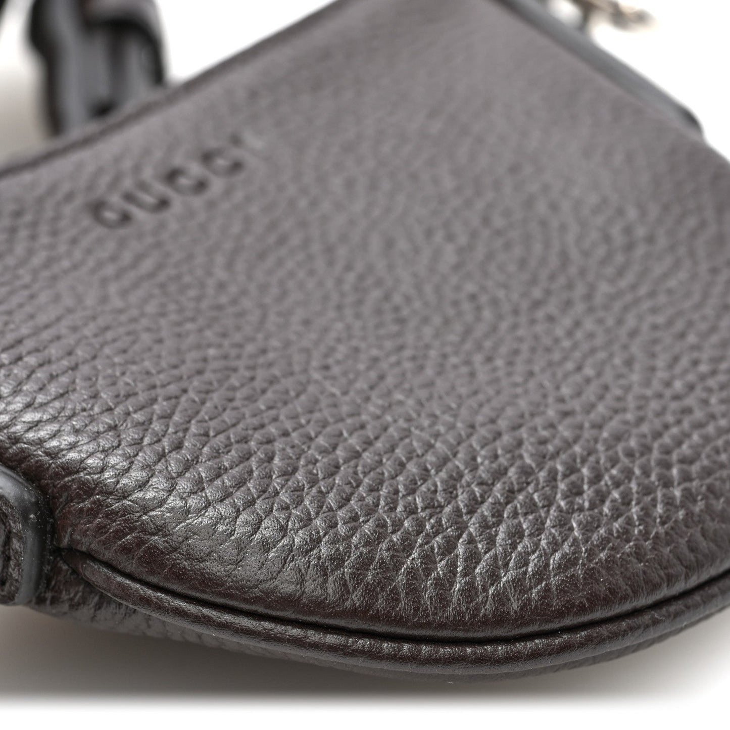 Pebbled Calfskin Mini B Shoudler Bag Brown
