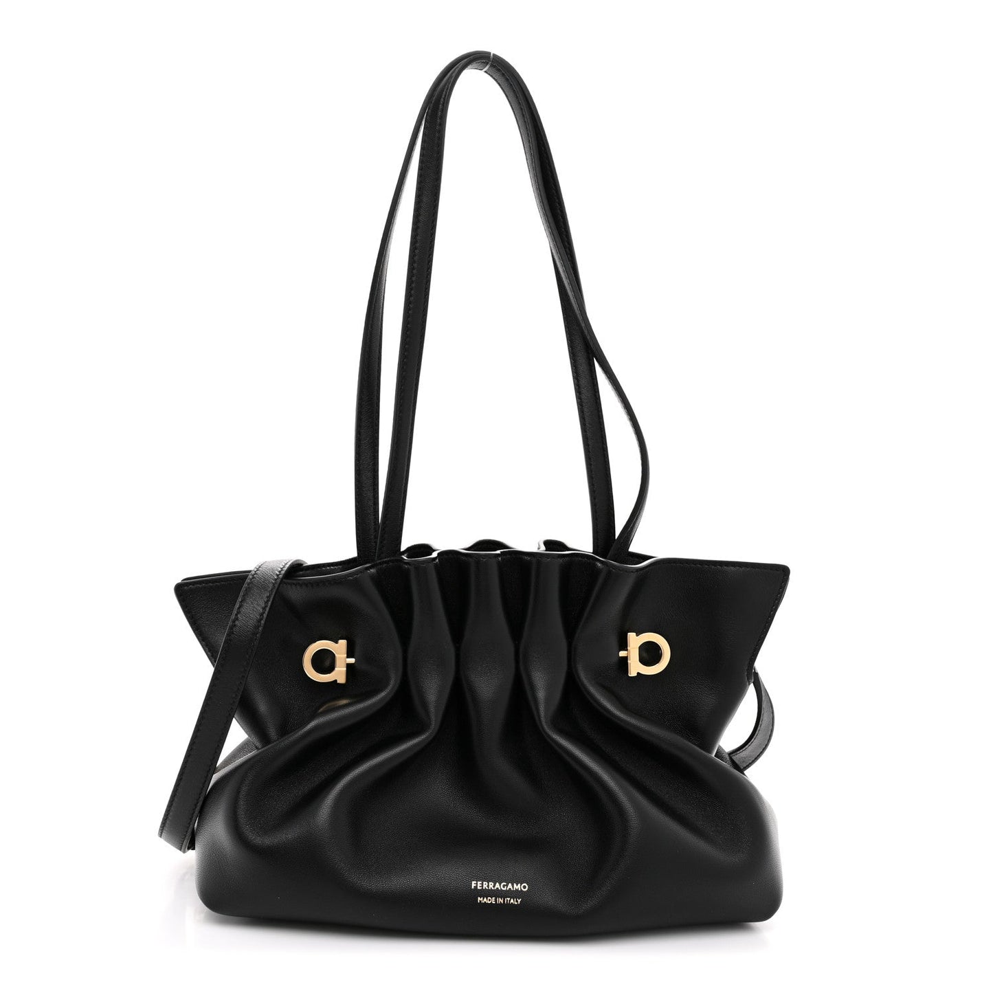 Nappa Small Dumpling Soft Bag Black