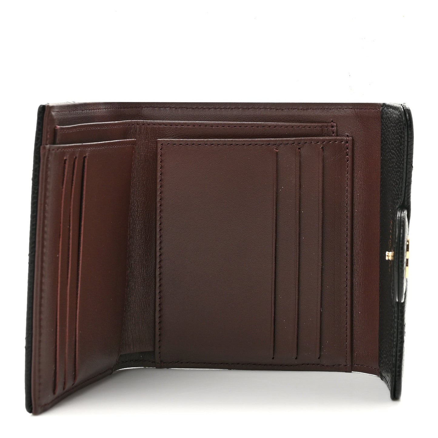 Caviar Quilted Compact Flap Wallet Black