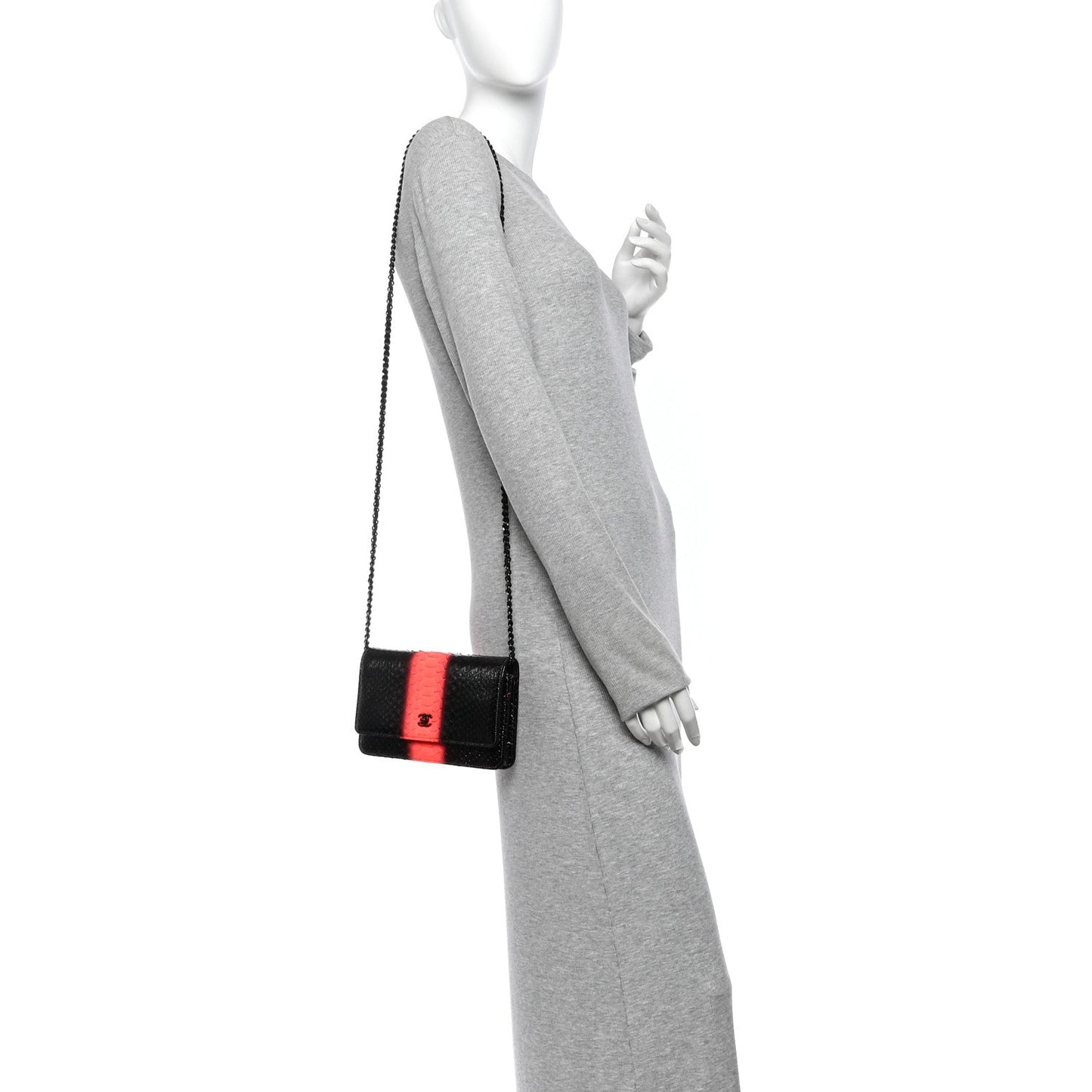 Snakeskin Wallet On Chain WOC Black Red
