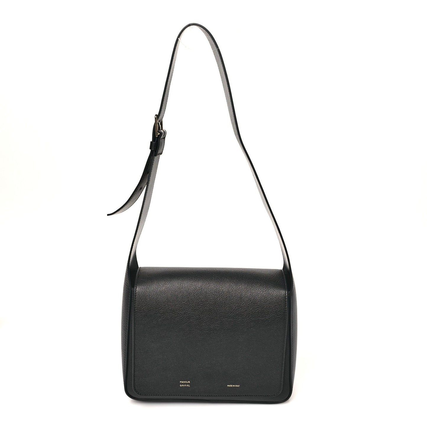 Calfskin Box Shoulder Bag Black