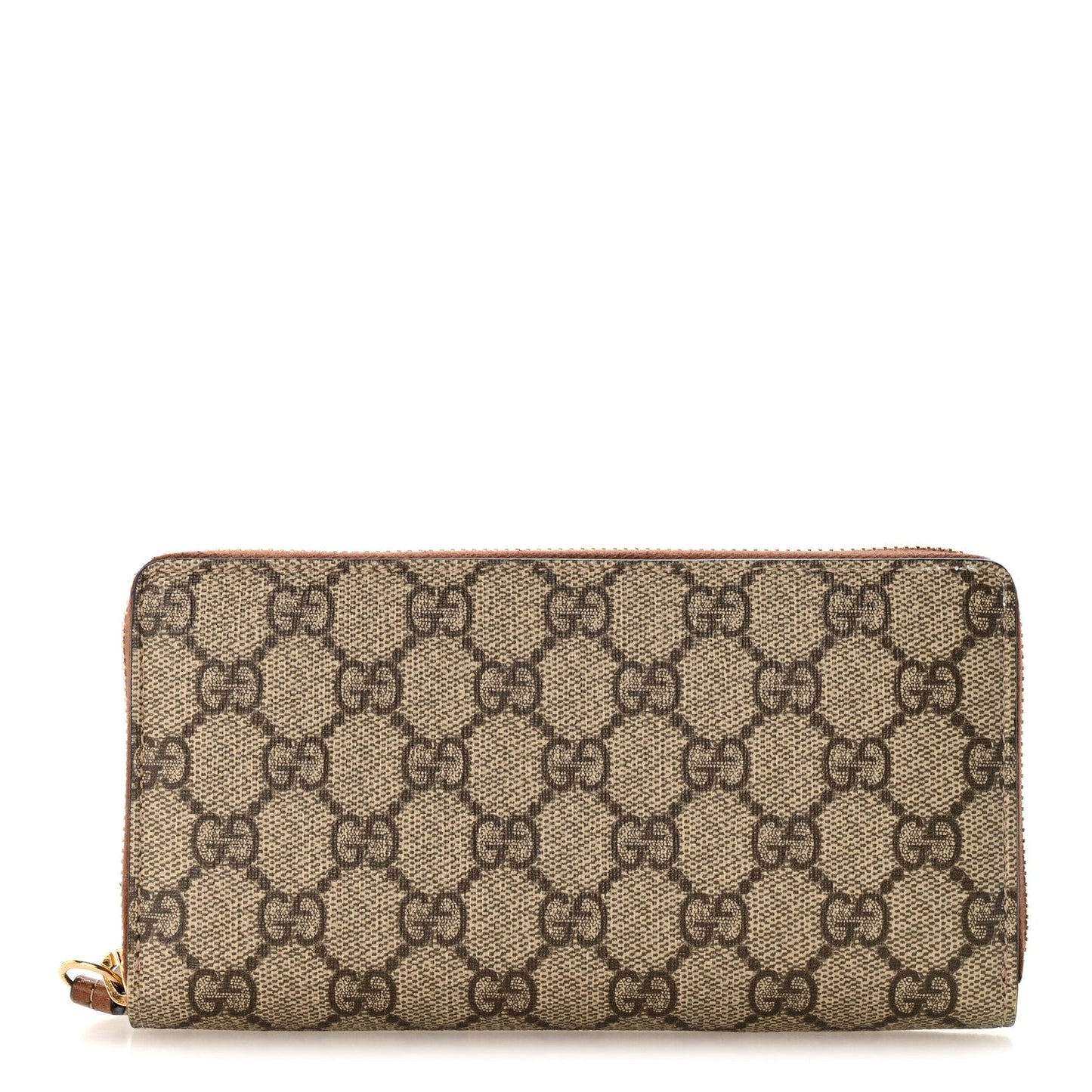 GG Supreme Monogram Cuoio Toscano Zip Around Wallet Beige Ebony Cuir