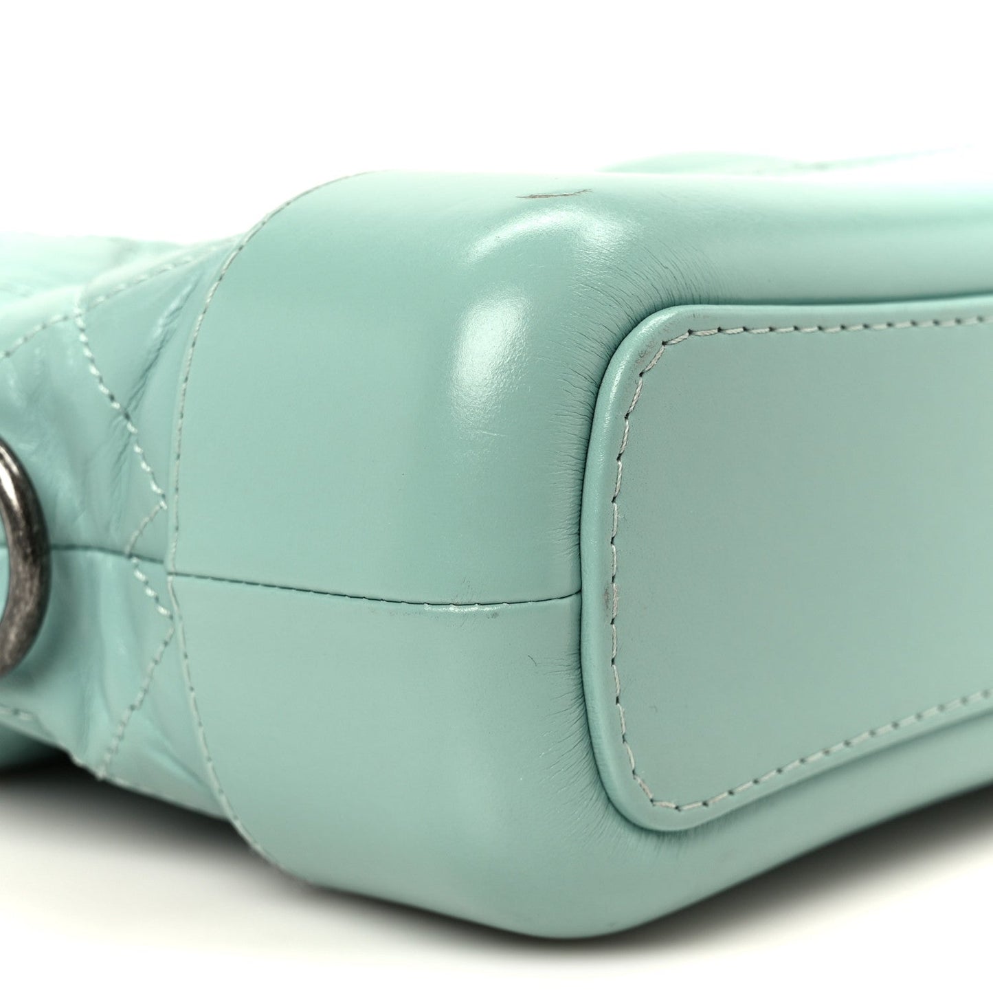 Aged Calfskin Quilted Small Gabrielle Hobo Green