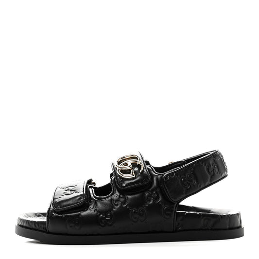 Guccissima GG Embossed Womens Sandals 35 Black