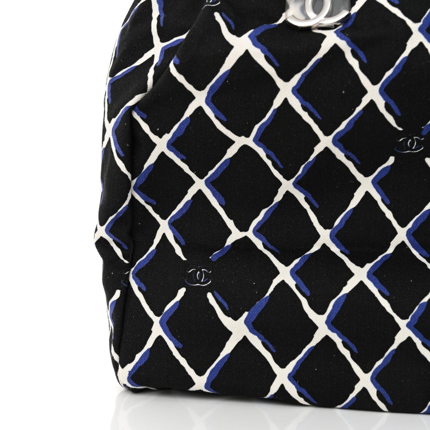 Canvas Printed Airline Drawstring Bag Black Blue