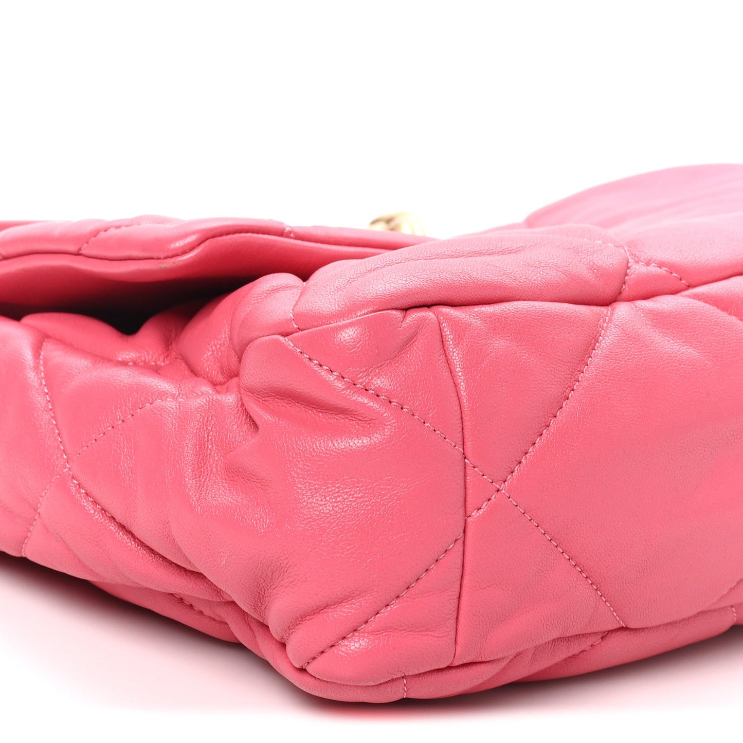 Goatskin Quilted Large Chanel 19 Flap Dark Pink