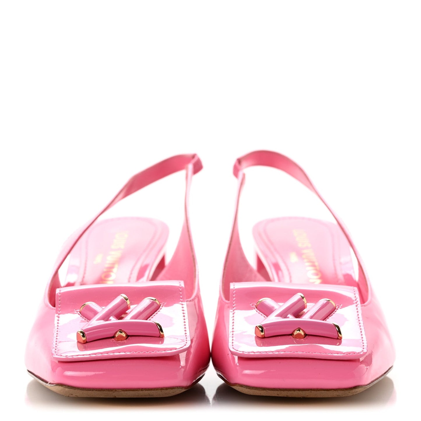 Patent Calfskin Shake Slingback Pumps 37.5 Pink