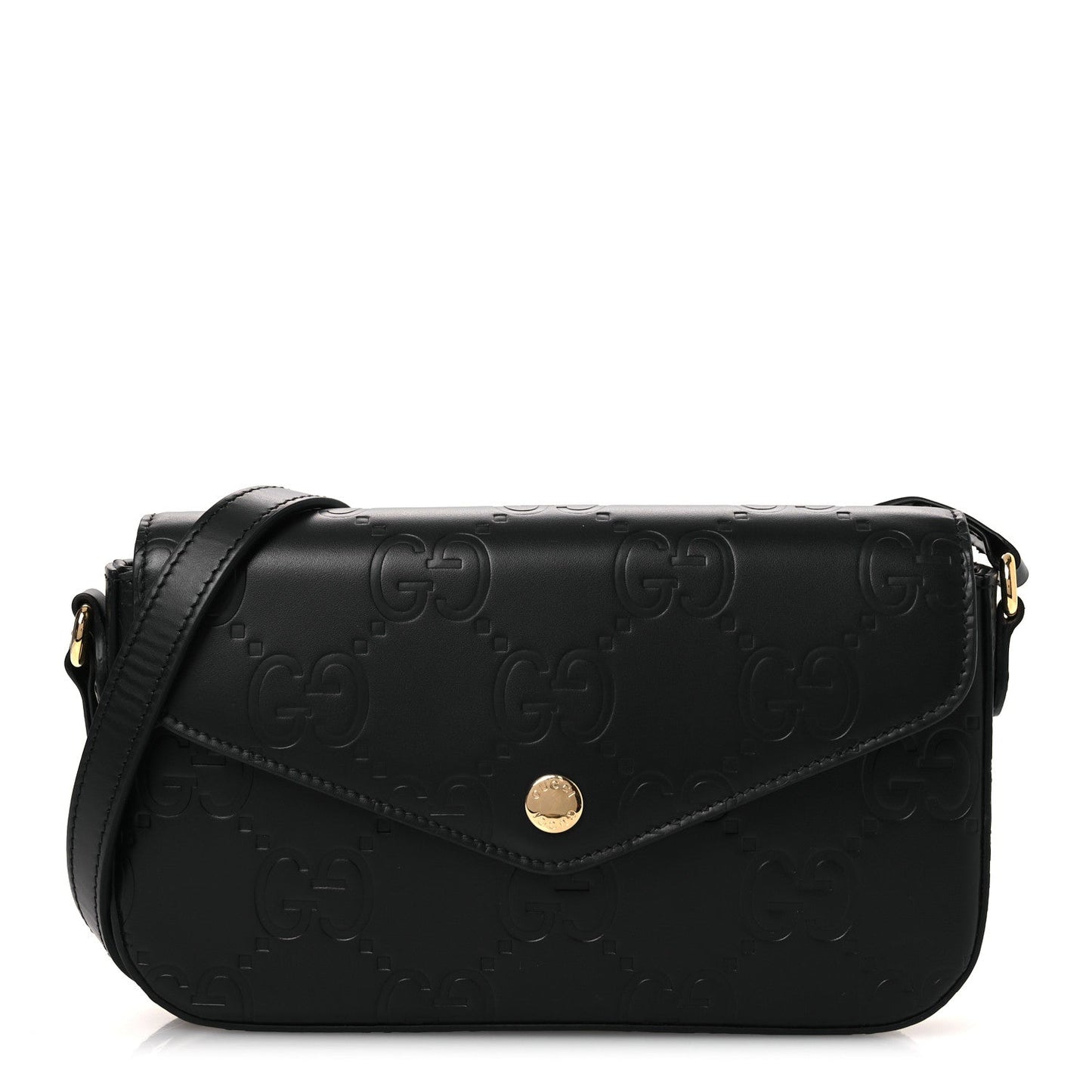 Gilbert Calfskin GG Super Mini Shoulder Bag Black