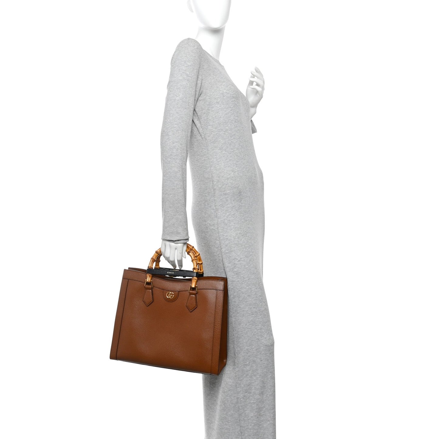 Textured Dollar Calfskin Medium Diana Tote Bag Cuir Black Cuir Black