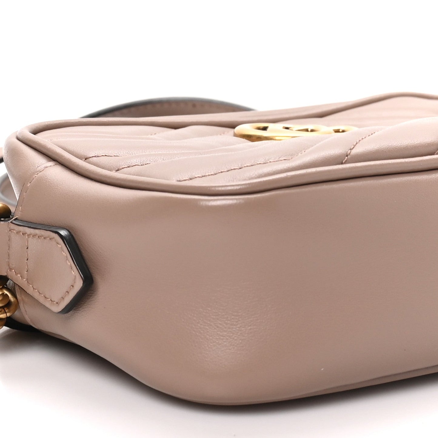 Calfskin Matelasse Mini GG Marmont Chain Shoulder Bag Porcelain Rose
