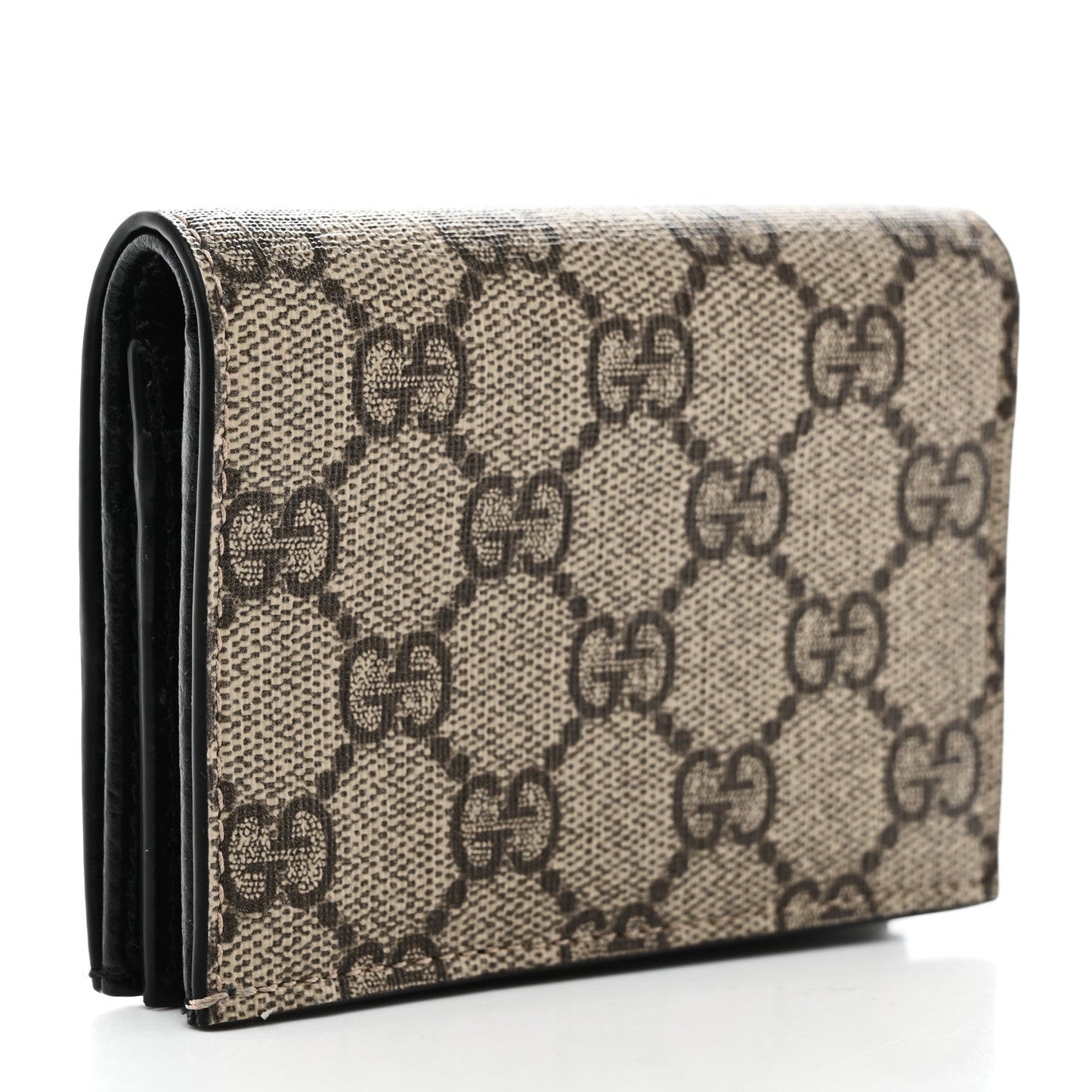 Dollar Calfskin GG Supreme Monogram GG Marmont Card Case Black Beige Ebony