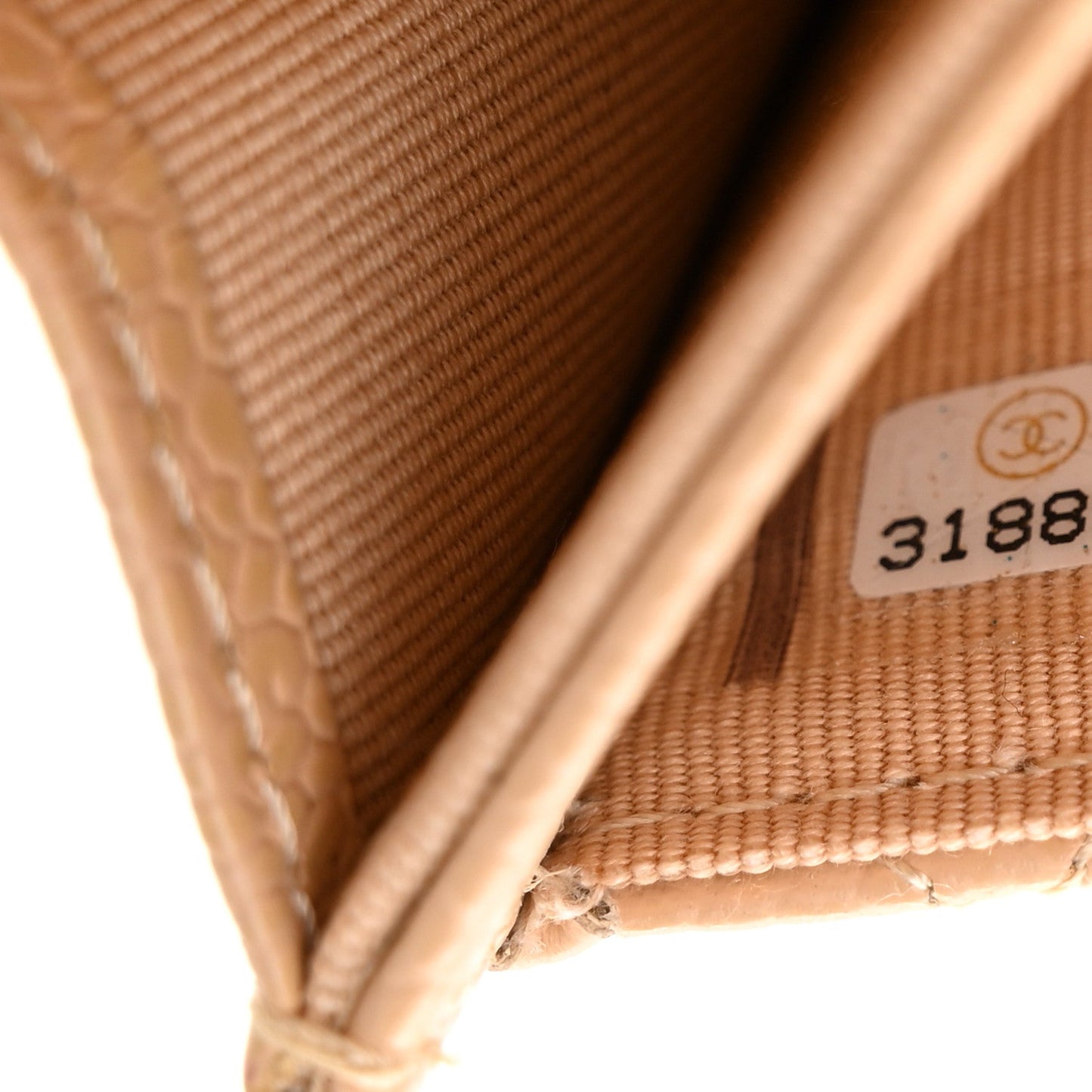 Caviar Quilted Flap Card Holder Wallet Beige