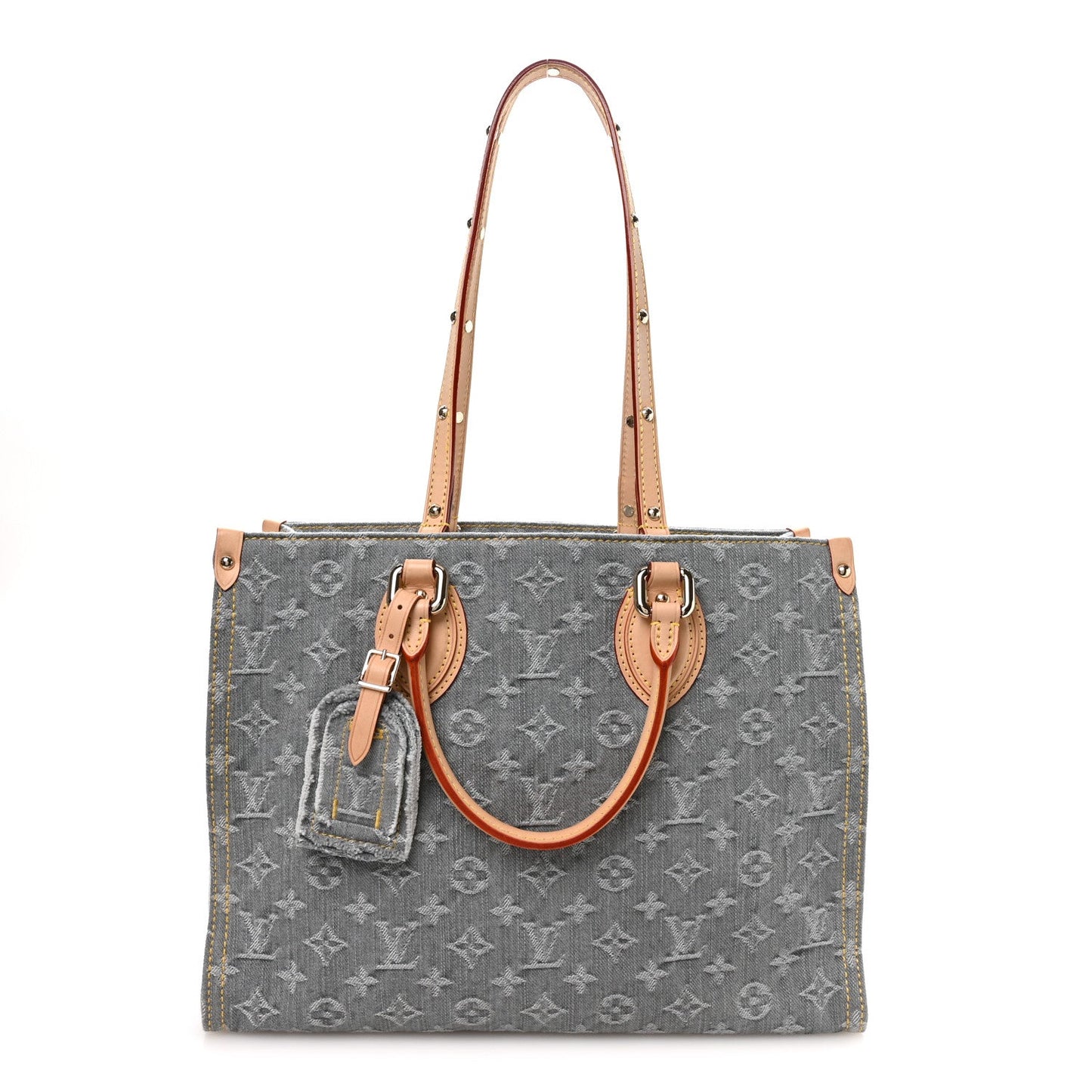 Monogram Denim Onthego MM Washed Grey
